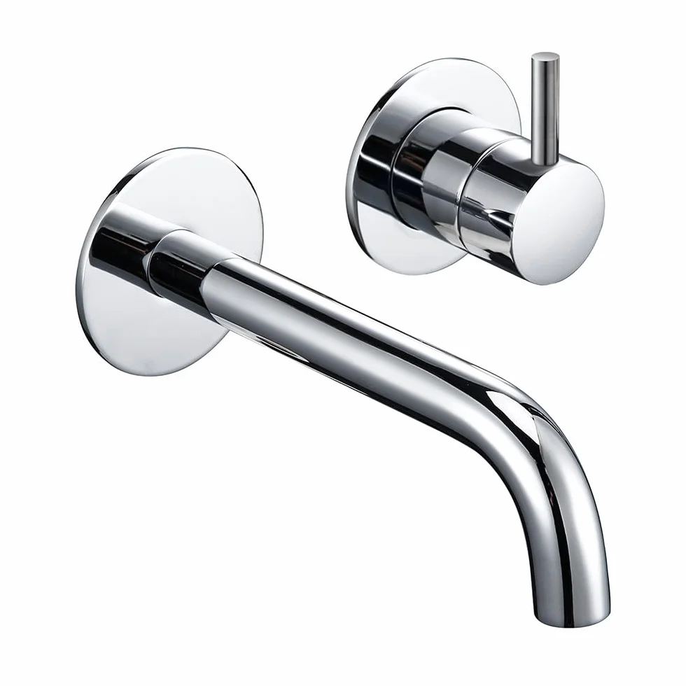 Polerowany chromowany kran łazienkowy, solidny mosiężny mieszający z jednym uchwytem i ceramicznym zaworem, ukryty zlewozmywakowy do nowoczesnych łazienek(Polished Chrome)