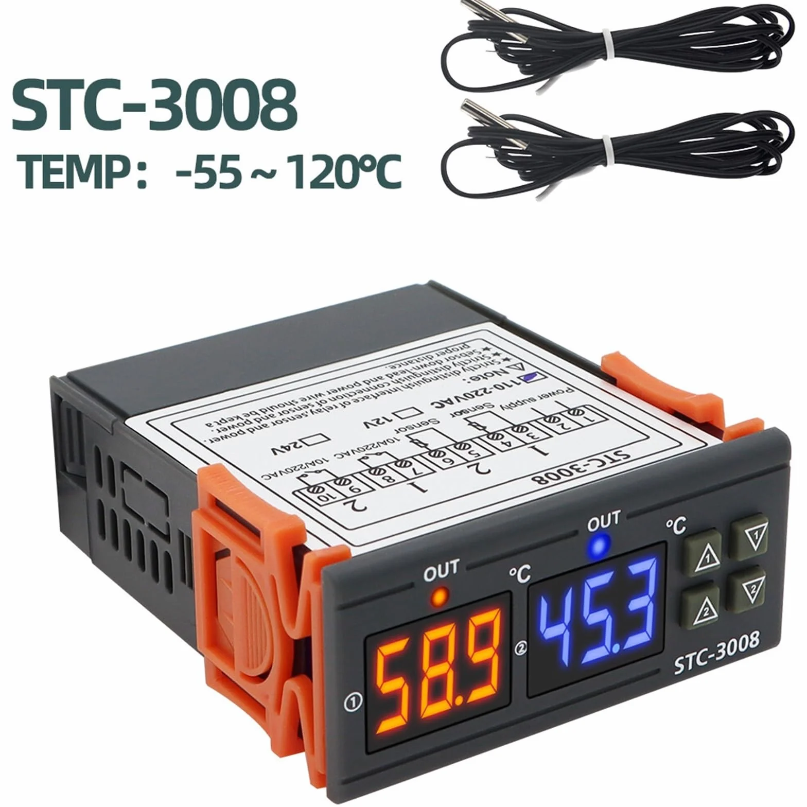 STC-1000 STC-3028 STC-3008 Cyfrowy Wilgotność Regulator Wilgotności Termometr Czujnik Podgrzewacz Chłodziarka 24 V/220 V (STC-3008 DC24V)