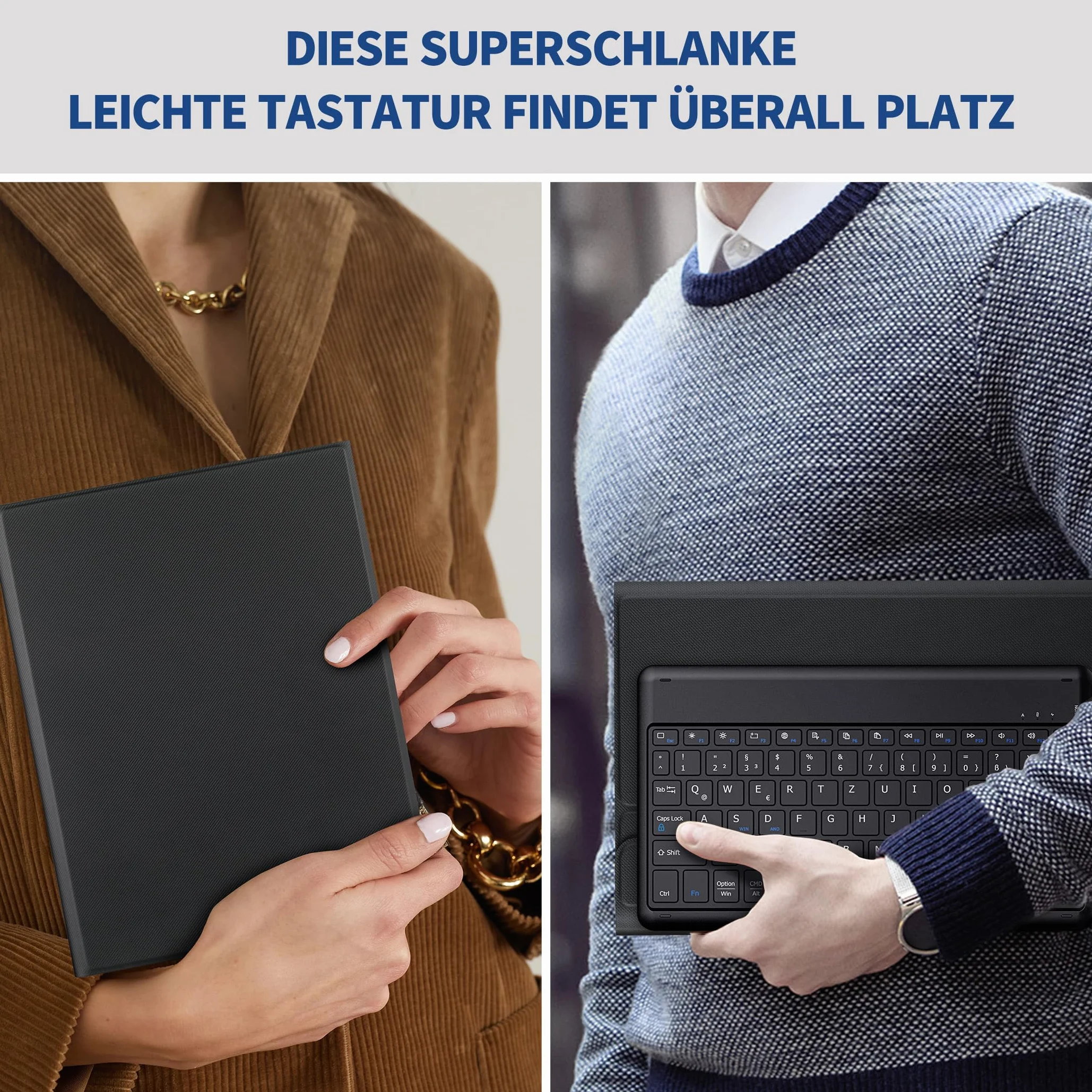 EasyAcc Etui na klawiaturę kompatybilne z Samsung Galaxy Tab S9 FE 10,9 cala / S9 2023 11 cali z folią ochronną, zdejmowane etui ochronne na klawiaturę z uchwytem na ołówek, czarne