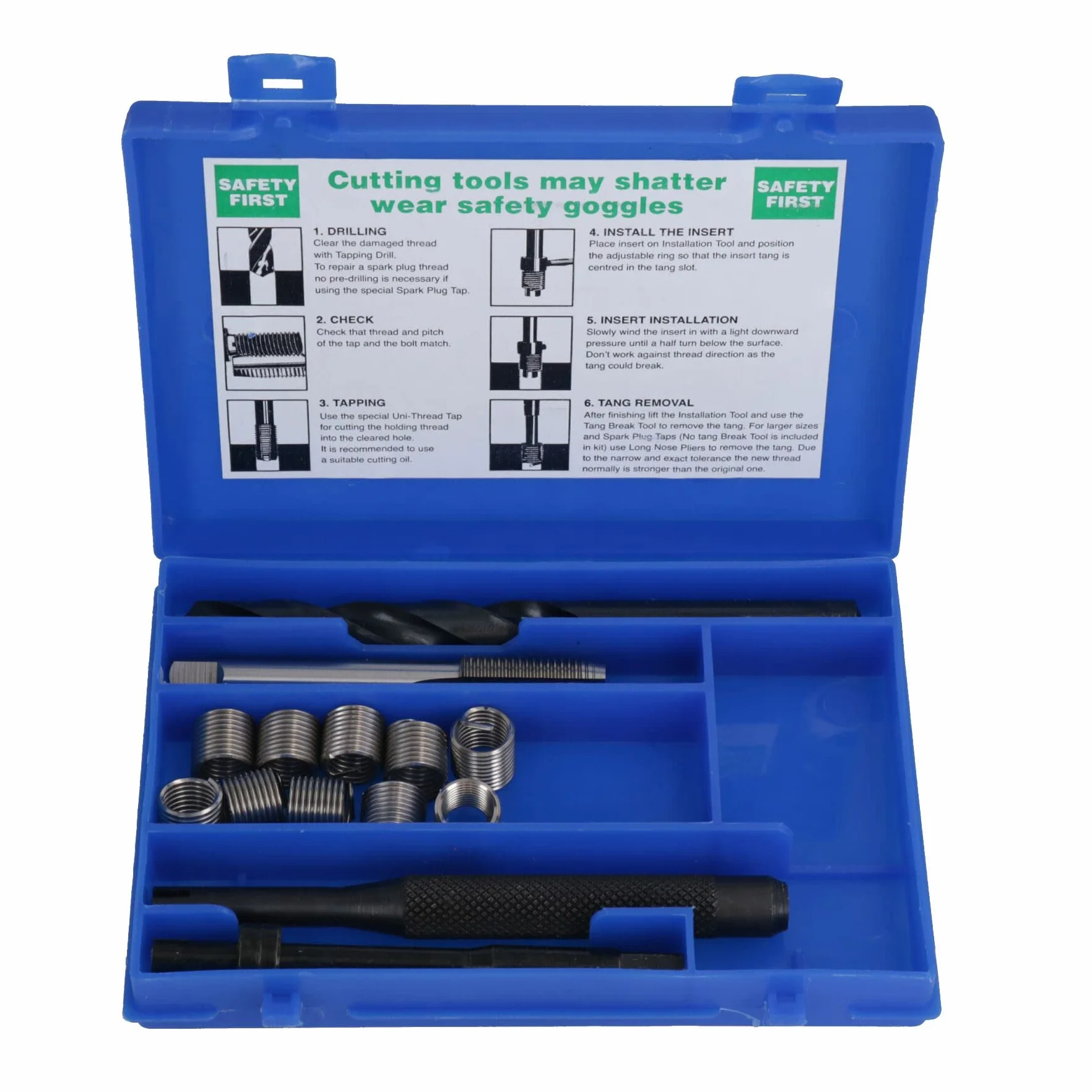 AB Tools-Unithread 7/16 cala x 18 BSF zestaw do naprawy gwintu zwojone gwinty zestaw 14 szt