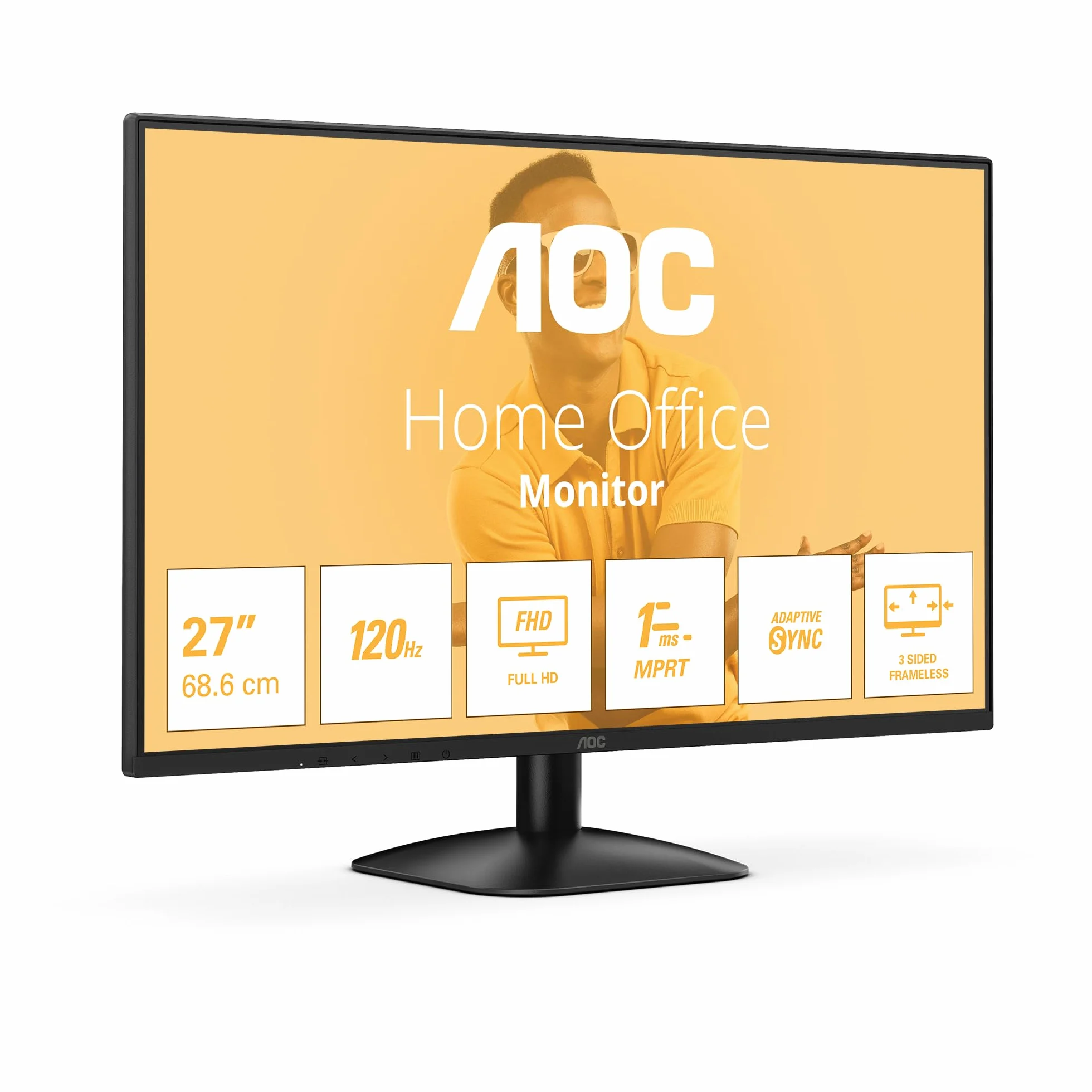 AOC 27B31H - 27-calowy monitor Full HD, 120 Hz, adaptacyjna synchronizacja obrazu (1920 x 1080, 1x D-Sub, 1x HDMI 1.4), czarny