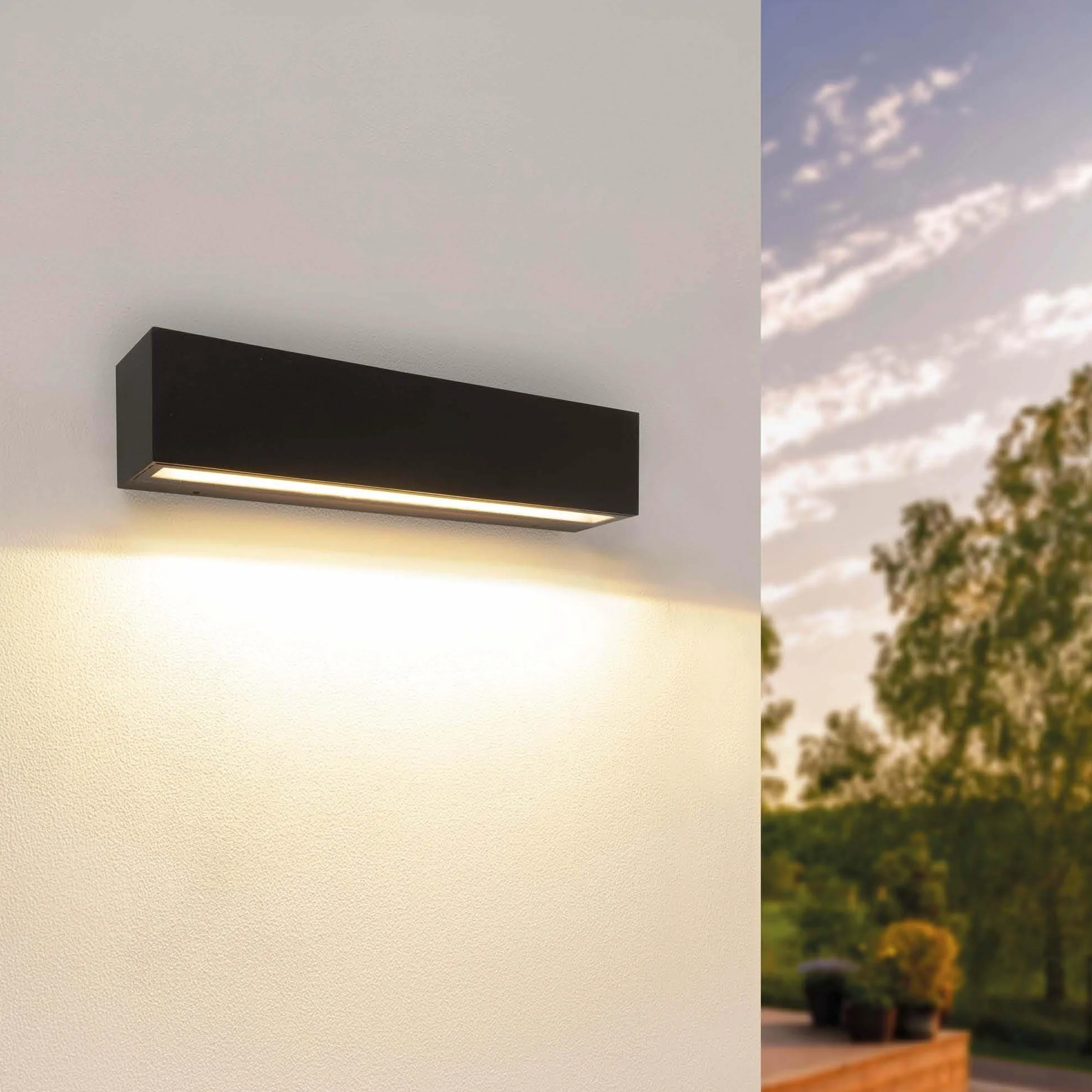Ledvion lampa ścienna LED, 9 W, 900 lumenów, ochrona przed rozbryzgami wody IP44, lampa zewnętrzna, oświetlenie ogrodowe, fasada