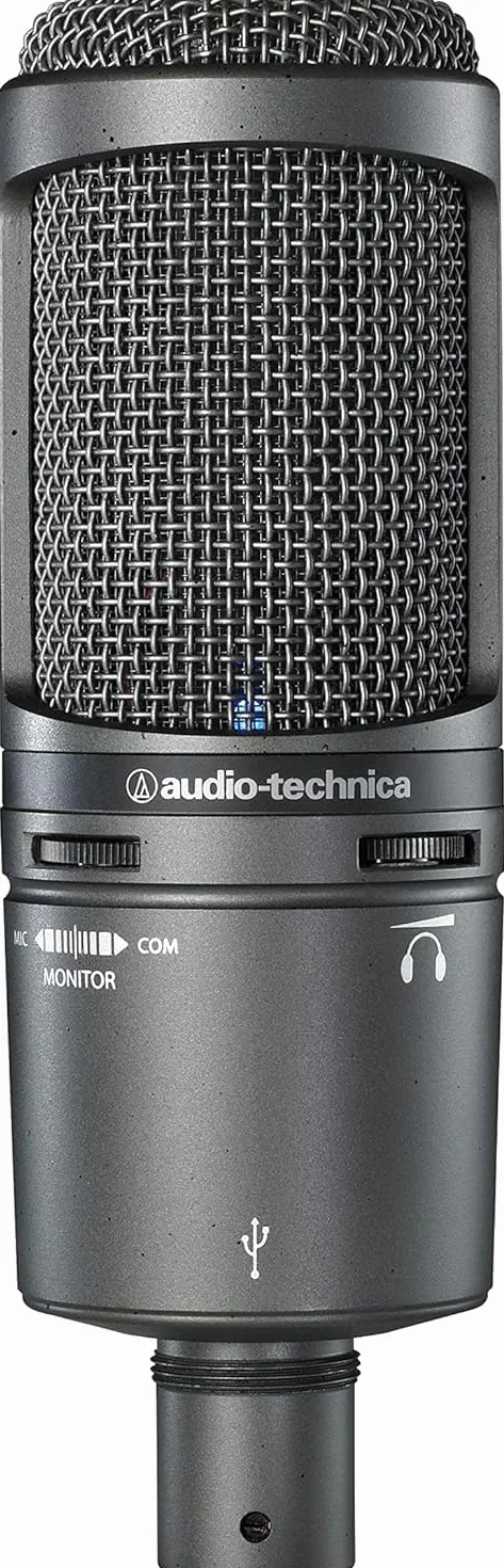 Audio-Technica AT2020USB+ Kardioidalny mikrofon pojemnościowy (połączenie USB) do podkładania głosu, podcastingu, transmisji strumieniowej i nagrywania