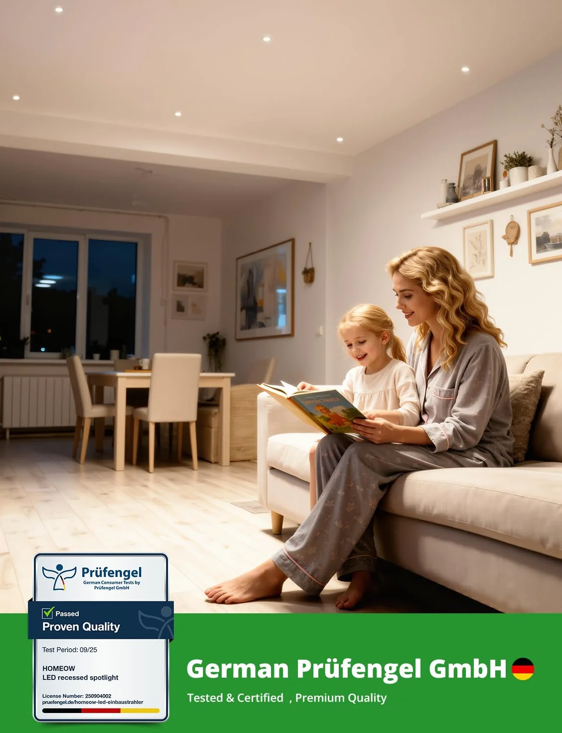 HOMEOW Zestaw 10 reflektorów LED do zabudowy, 230 V, możliwość ściemniania, 68 mm – 80 mm, wymiary otworu, IP44, reflektor do zabudowy, LED 5 W, 400 lm, ciepła biel, neutralna biel, zimna biel, 24 mm