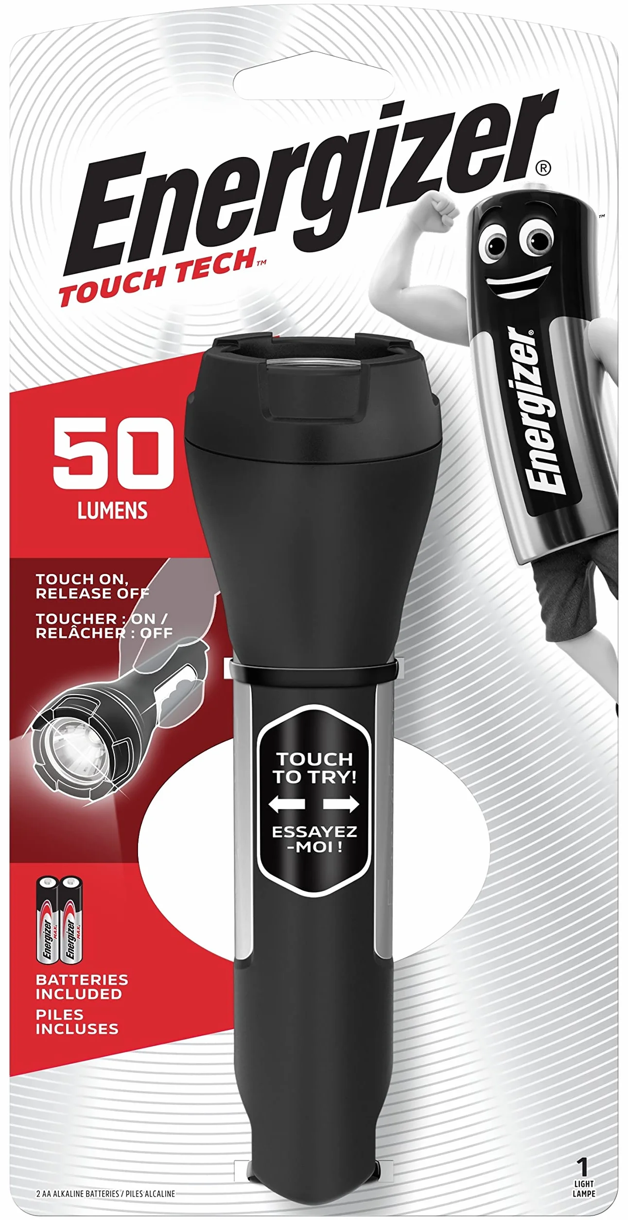 Energizer Touch Tech latarka LED na baterie 50 lm 20 h 168 g E300690800 czarna