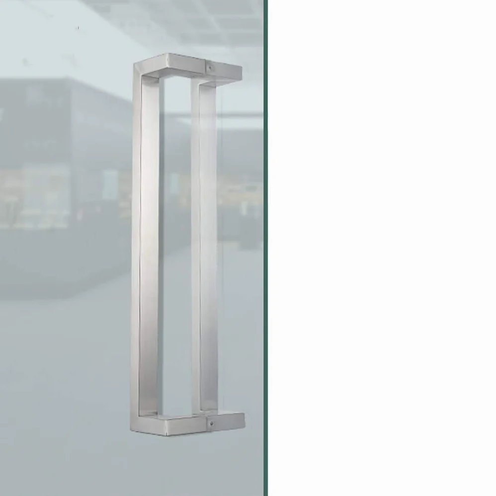 Zestawy klamek do drzwi przesuwnych srebrnych | Zestaw akcesoriów do drzwi stodoły | Wewnętrzne/zewnętrzne podwójne drzwi boczne drążek do podciągania do patio kuchni łazienki biura zamiennik (rozmiar: 42,5 cm (17 cali)