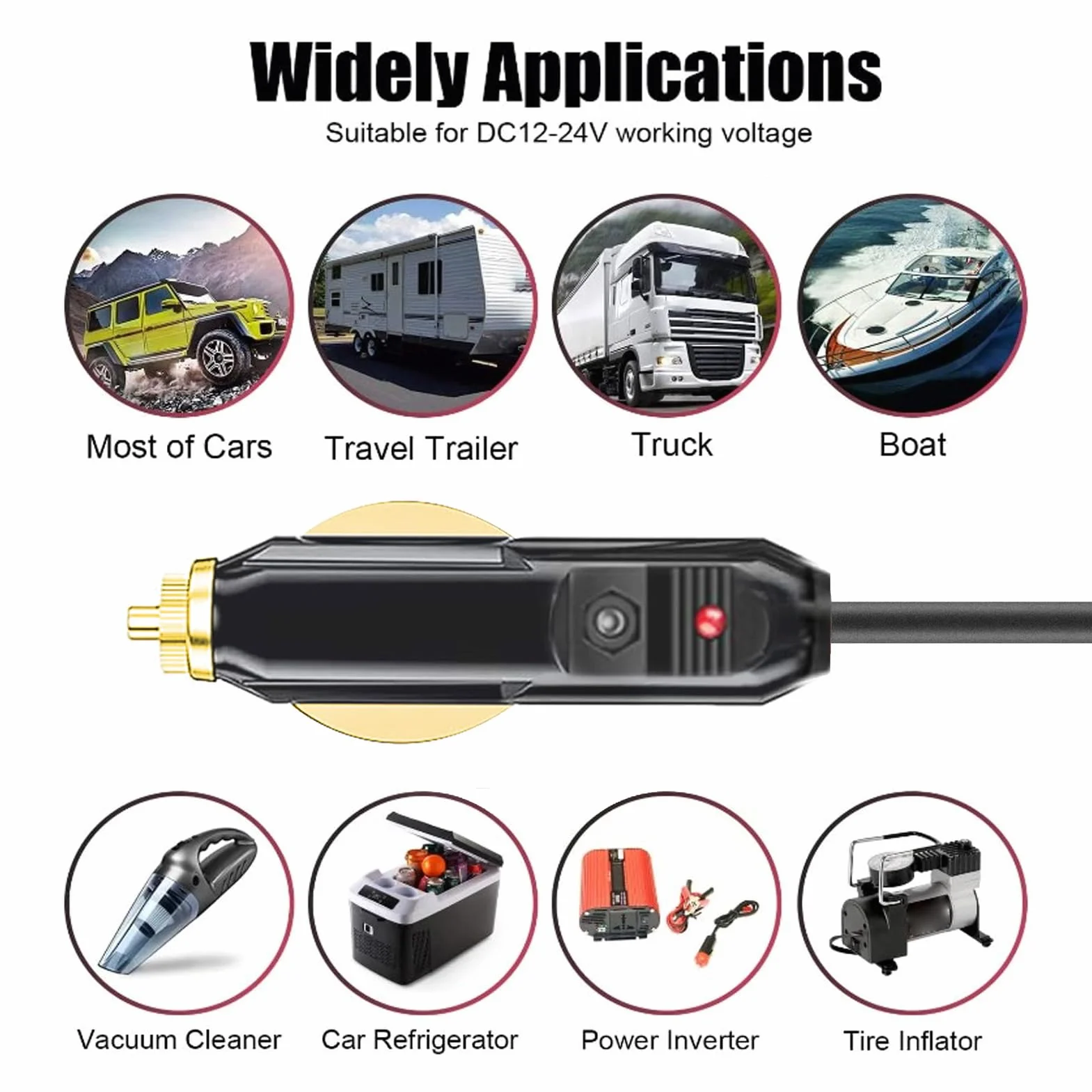 Kabel Zasilający Mini DC, Wodoodporny Samochodowy Kabel Zasilający DC 18AWG IP68 do Satelity, ładowarka Samochodowa DC Kabel Adaptera Automatycznego Zasilacza do (10M)