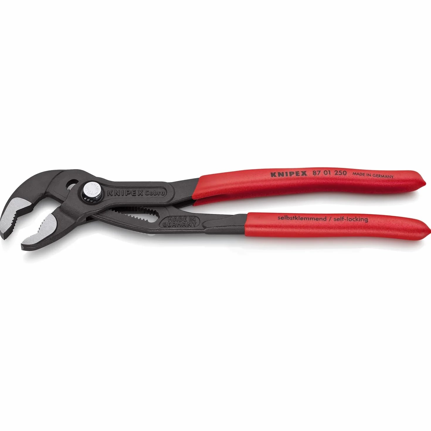 KNIPEX Cobra Szczypce nastawne do rur nowej generacji fosforanowana, szara pokryte antypoślizgowym tworzywem sztucznym 250 mm, 87 01 250