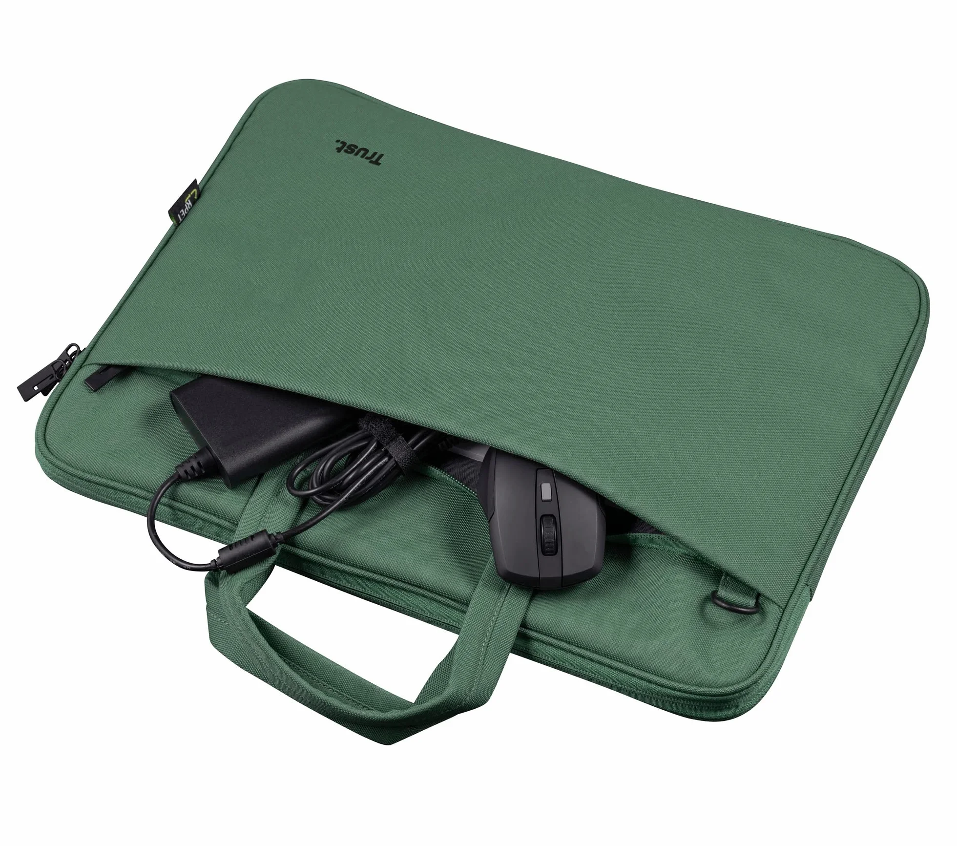 Trust Bologna Zrównoważona smukła torba na laptopa 40.0 cm z paskiem na ramię, ekologiczna torba, plastikowa torba na laptopa z recyklingu, torba robocza RPET, lekka torba do przenoszenia, na podróż,