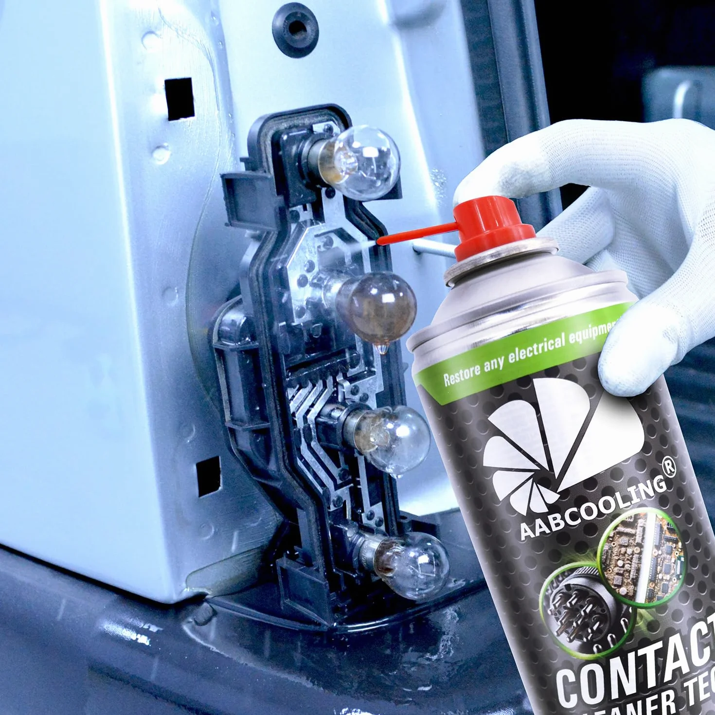 AABCOOLING Contact Cleaner 400ml – Uniwersalny środek czyszczący do domu, warsztatu i samochodu, usuwa tłuszcz, kurz i zabrudzenia – szybkoschnący spray do czyszczenia elektryki i elektroniki