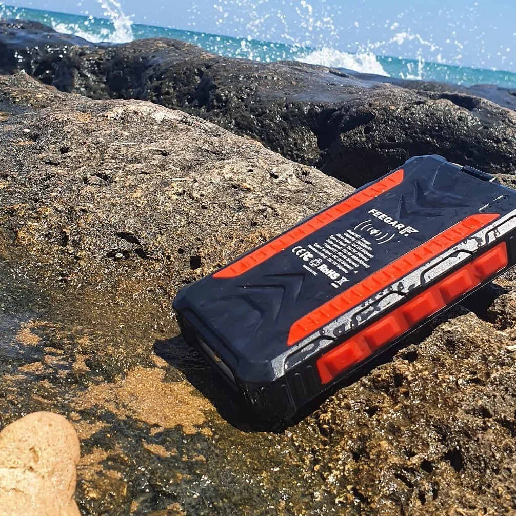 Feegar Solar Powerbank, 36000mah Wireless Power Bank, Ładowarka słoneczna PD20W szybkie ładowanie USB A/C 4 wyjścia i oświetlenie kempingowe, Kompatybilny z aparatem iPhone Smartphone iPad i nie tylko