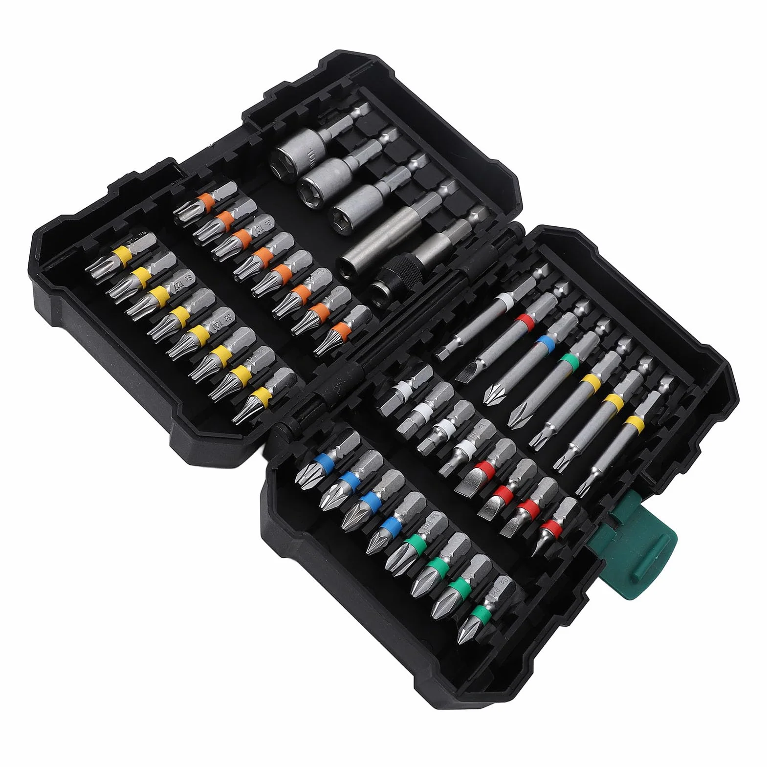 Fafeicy Zestaw Bitów do Wkrętaków, Zestaw Bitów Udarowych ze Stali Stopowej, 44 szt. z Magnetycznym Uchwytem na Bity, Elastyczny Adapter do Wiertarki Kątowej Naprawy w Domu, Użytkownicy Wiertarki