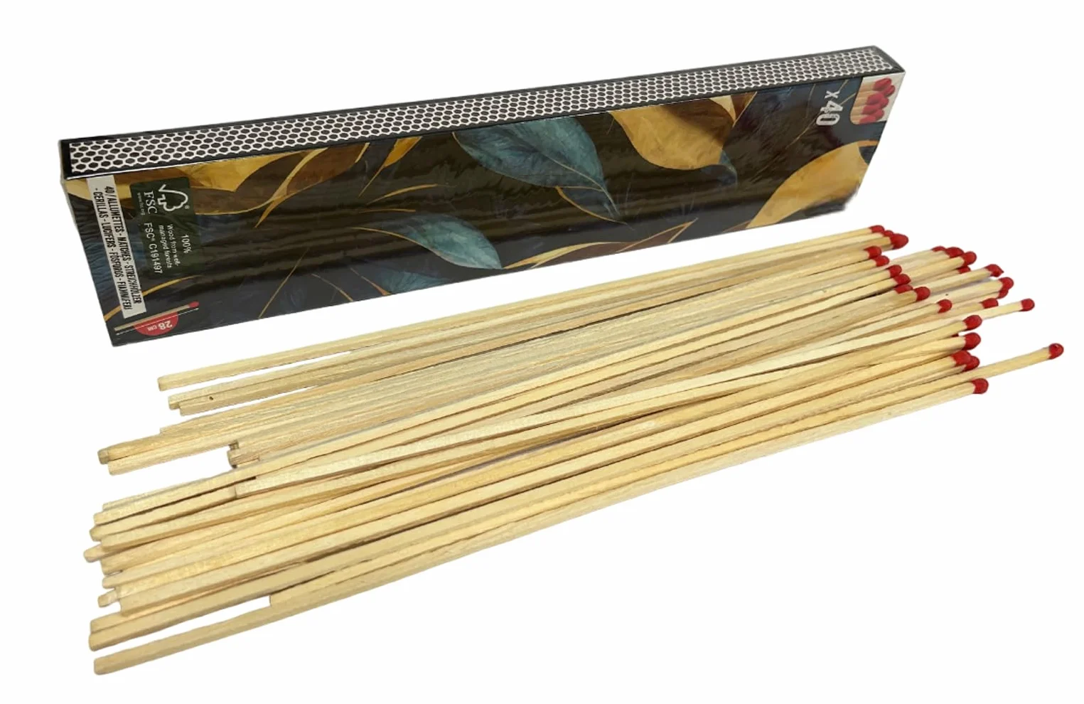 Długie zapałki XXL długie zapałki 28 cm pudełko 40 zapałek do kominka do grilla drewniane mecze duży rozmiar 28 cm zapałki drewniane mecze grill kominek