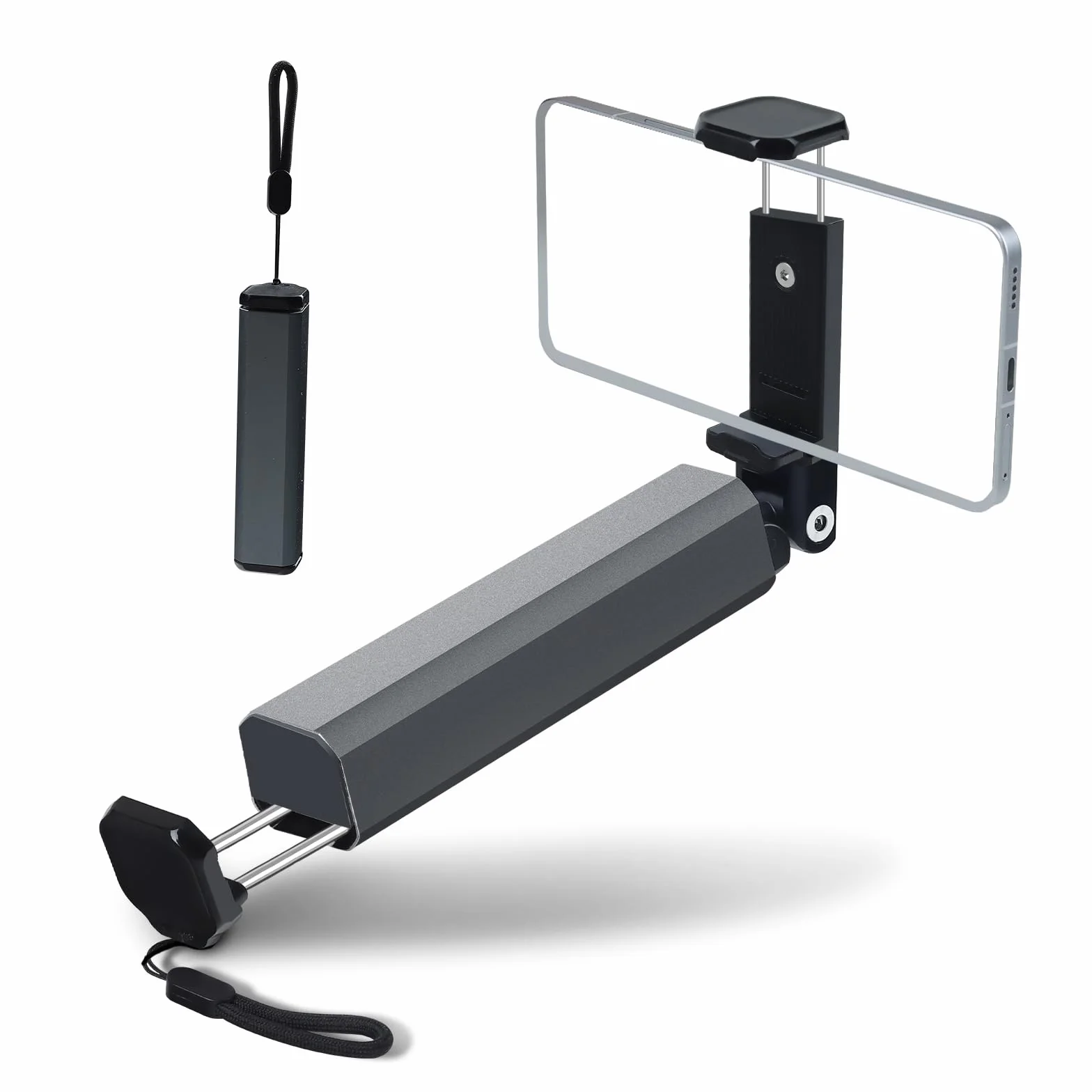 Uchwyt na telefon samolotowy, aluminiowy uchwyt na telefon do podróży samolotem, zacisk obrotowy o 360°, składany rozmiar kieszonkowy, stojak na telefon do latania, stolik na tacę, niezbędne