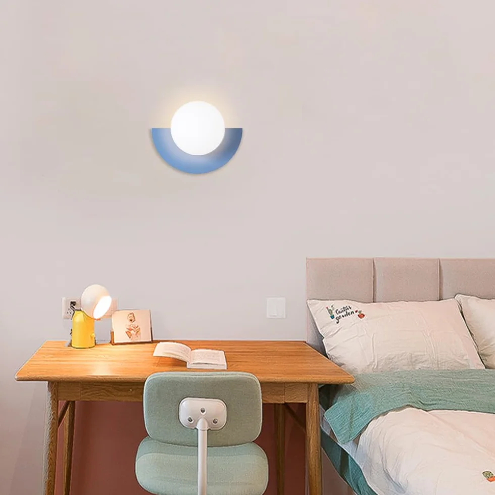 Kinkiet Nordic Wall Sconce Glass Globe, nowoczesna lampa łazienkowa, geometryczna lampa ścienna, lampa ścienna do wnętrz z okablowaniem do sypialni, kuchni, przedpokoju, salonu