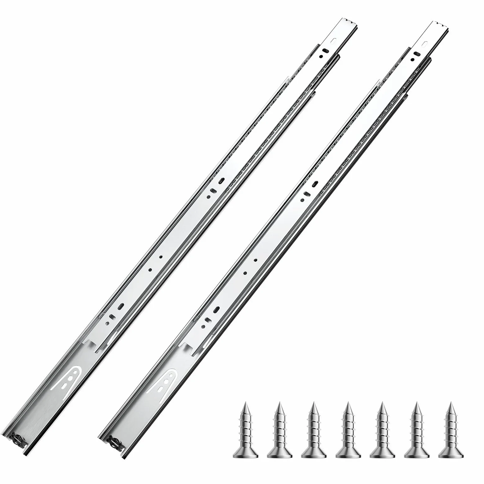 VEVOR Prowadnice do szuflad, 56 cm, 10 par szyn z pełnym wysuwem z łożyskami kulkowymi, nośność 45 kg, wytrzymałe, boczne prowadnice do szuflad, prowadnice do szuflad, do kuchni, zamiennik DIY