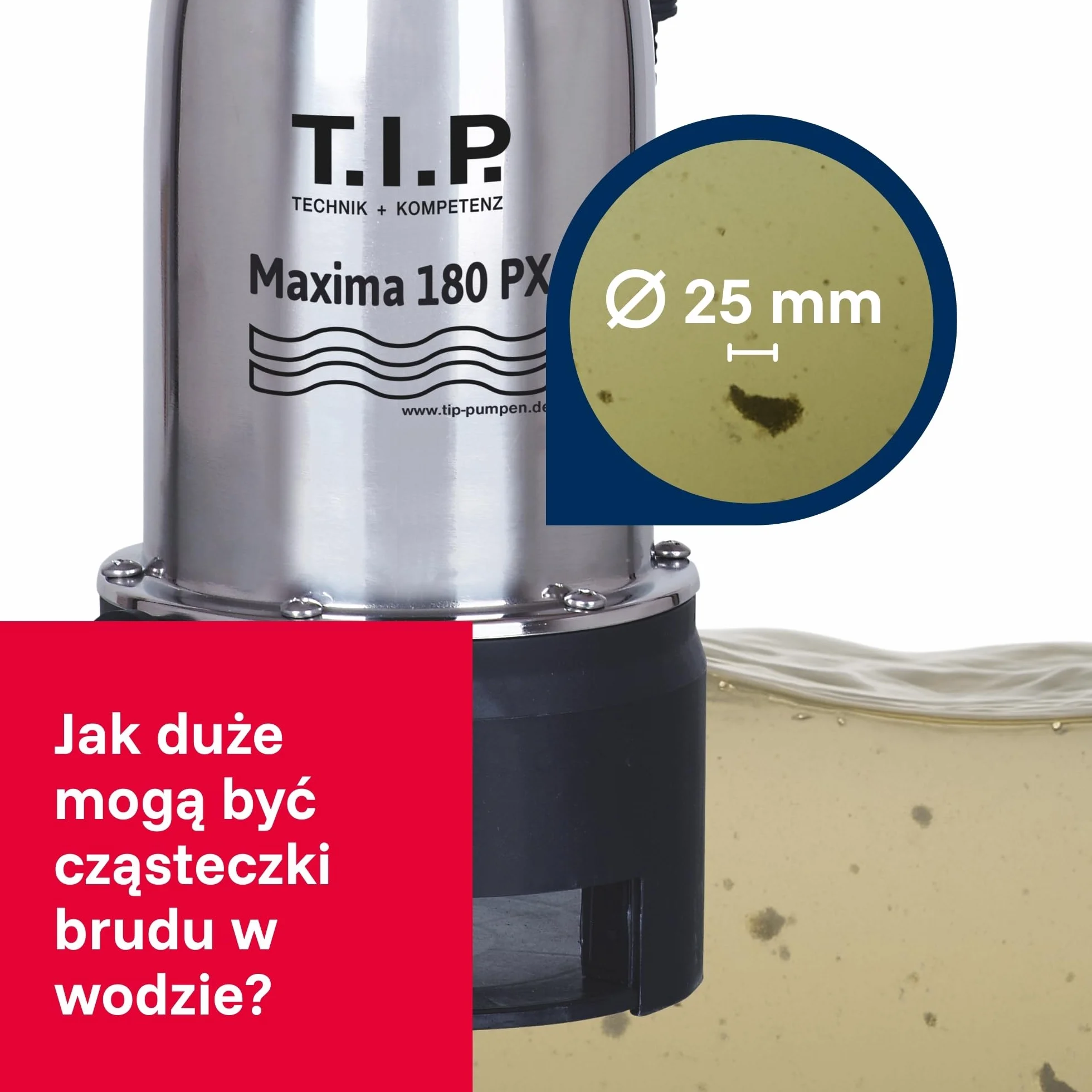 T.I.P. Pompa Zanurzeniowa TVX 7000 7000 l/h Stal Nierdzewna Automatyczny Pływakowy Wyłącznik