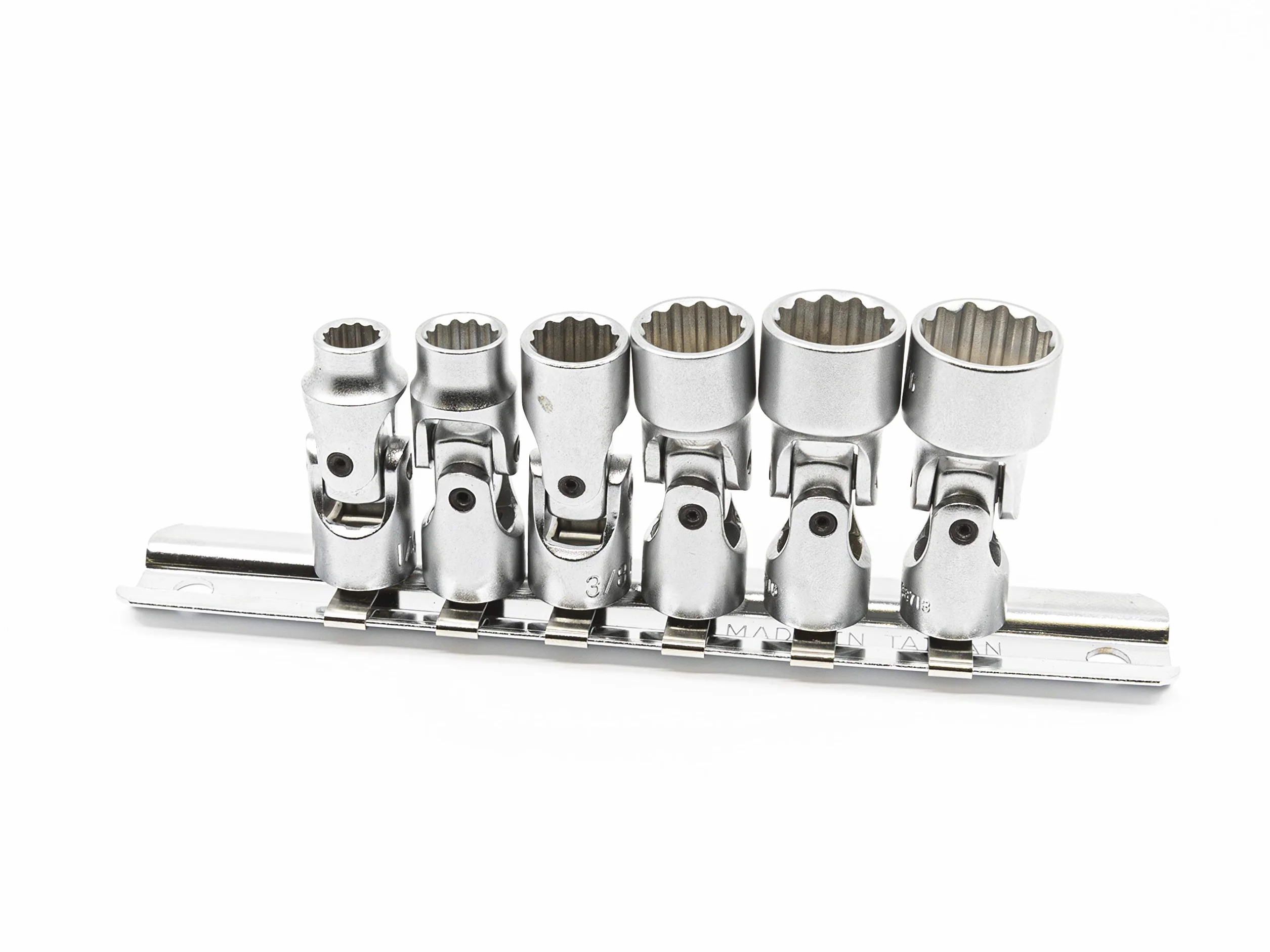 Genius Tools 6-częściowy uniwersalny zestaw nasadek ręcznych 1/4" Drive SAE (12-punktowy), matowe wykończenie - US-206S