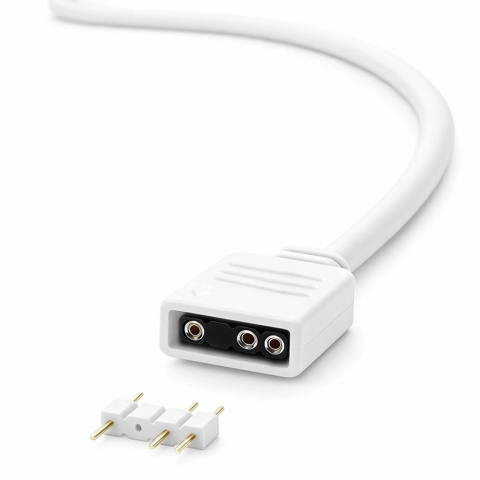 HENGBIRD Przedłużacz ARGB 5V 3-pin 30 cm Biały Kabel Rozdzielacz do Płyty Głównej Wentylator LED