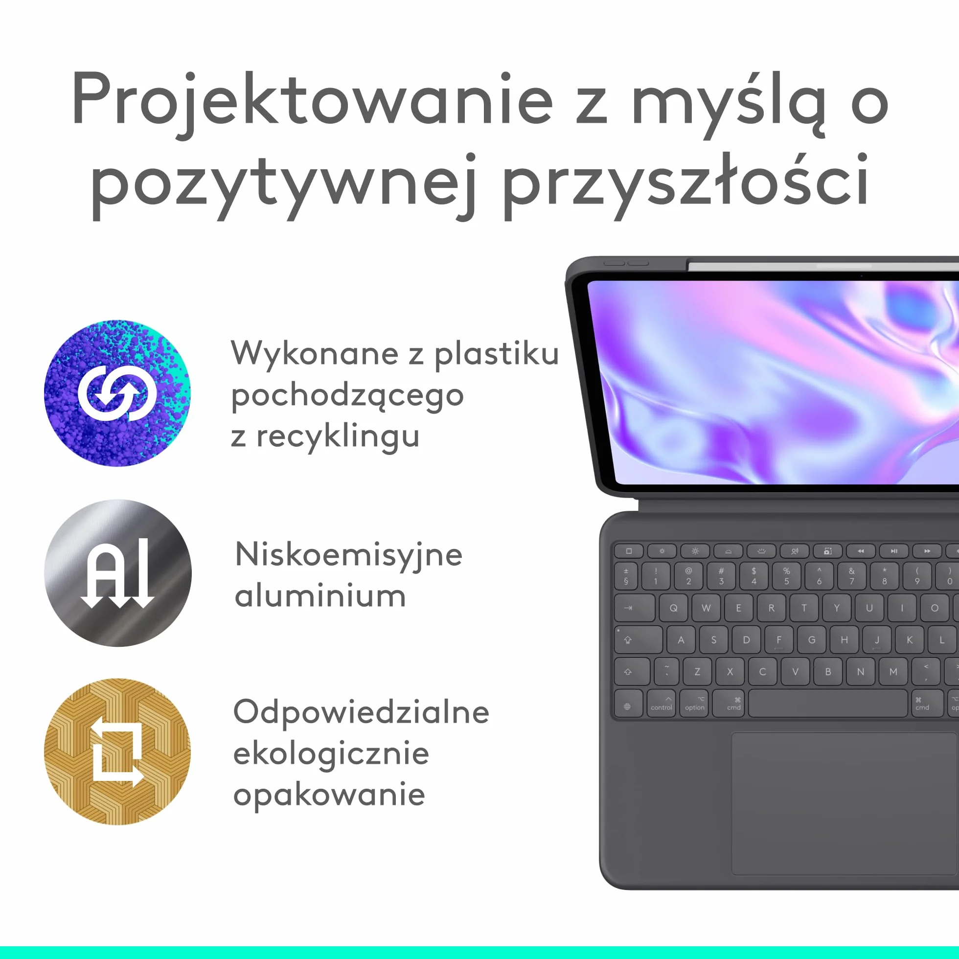 Logitech Combo Touch Etui z klawiaturą do iPada Pro 13 cali M4 M5 2024 2025 Odłączana podświetlana podstawka Grafit