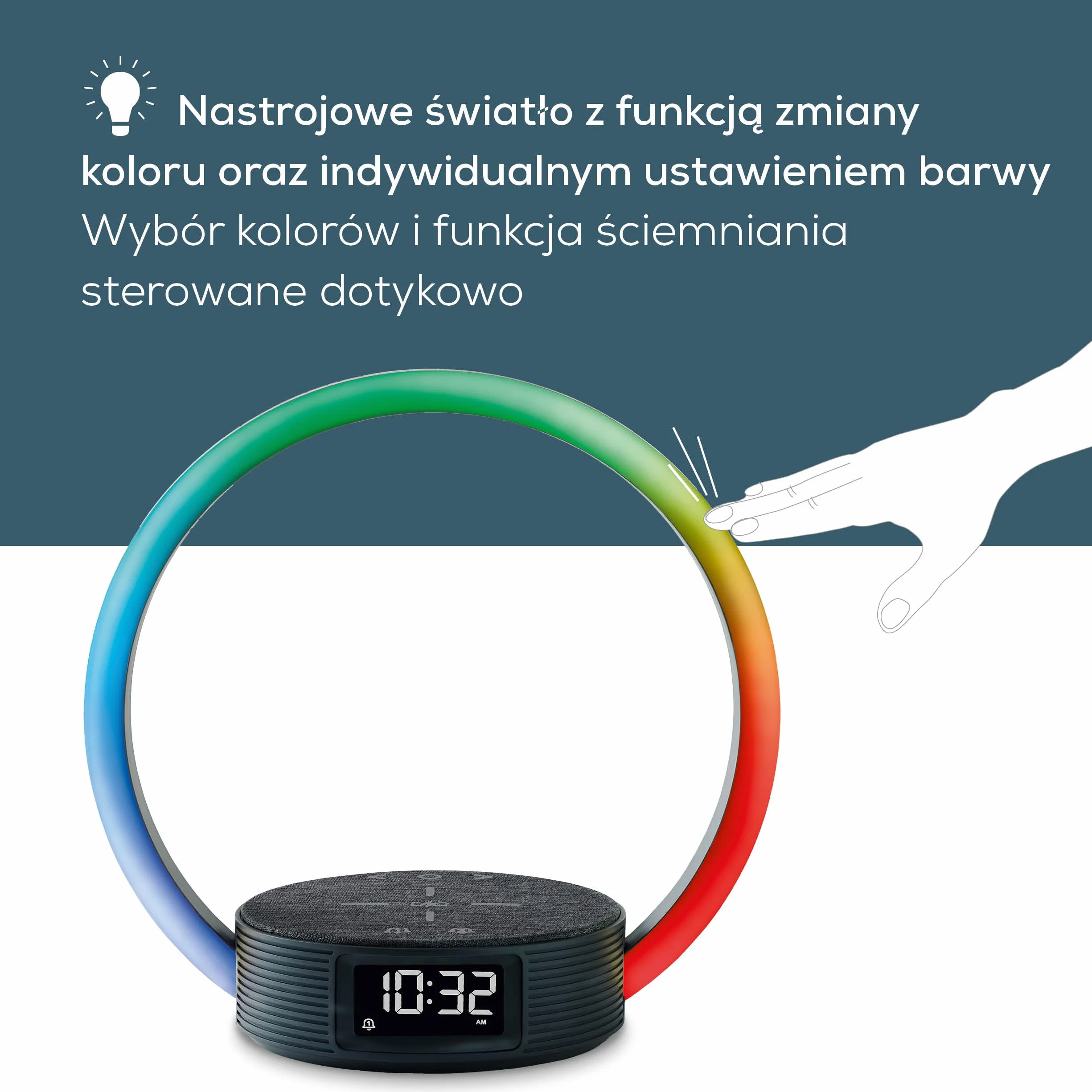Beurer WL 65 Wake Up + Charge Budzik świetlny z funkcją ładowania smartfonów, symulacją wschodu słońca i ściemnianą lampką nocną