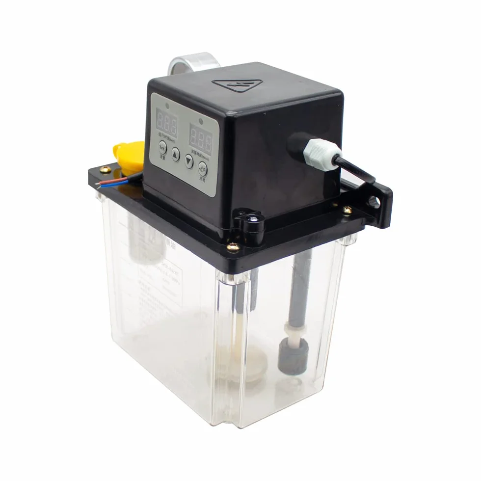 Toplionace Automatyczna pompa smarowa 220 V, elektromagnetyczna pompa oleju, podwójny cyfrowy wyświetlacz, tokarka olejowa (1 l, z manometrem)