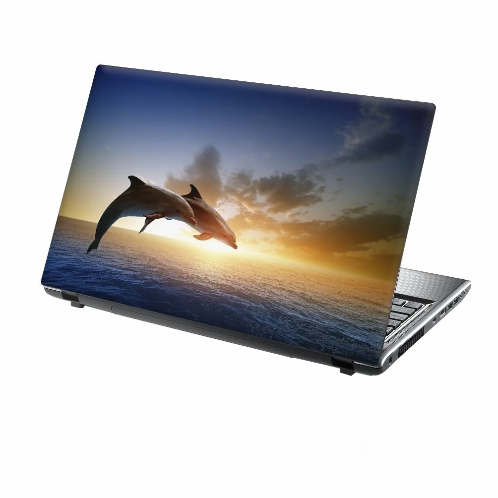 TaylorHe Naklejka winylowa na laptopa 15,6 cala Skóra laminat Ocean Dolphins