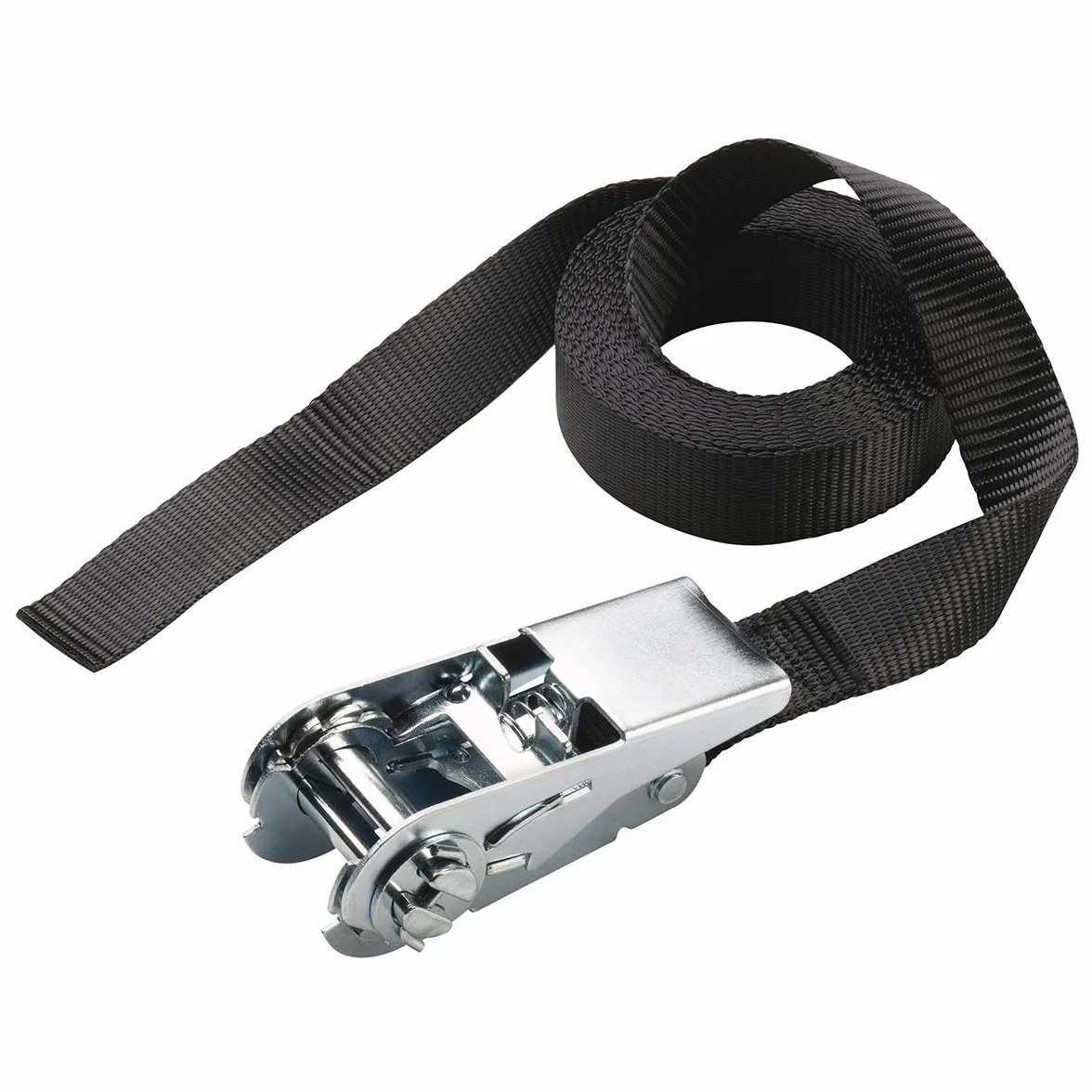 Master Lock 3223EURDAT certyfikowany pas mocujący z grzechotką, czarny, 2,5 m x 25 mm pasek