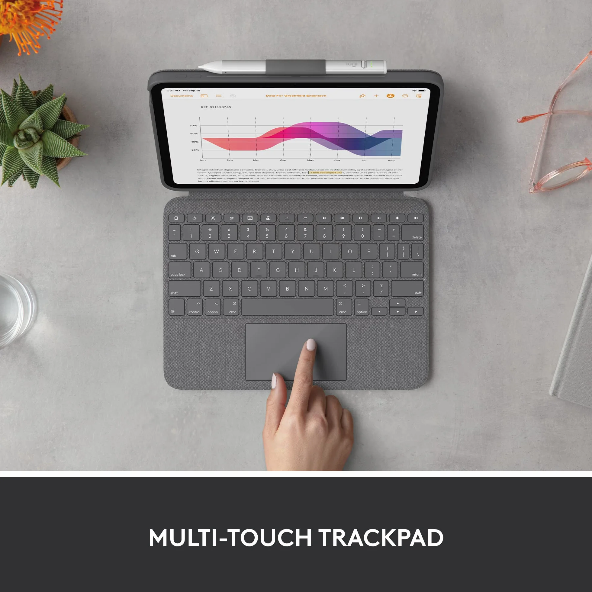 Logitech Combo Touch etui klawiatura iPad 10. generacji szary układ włoski