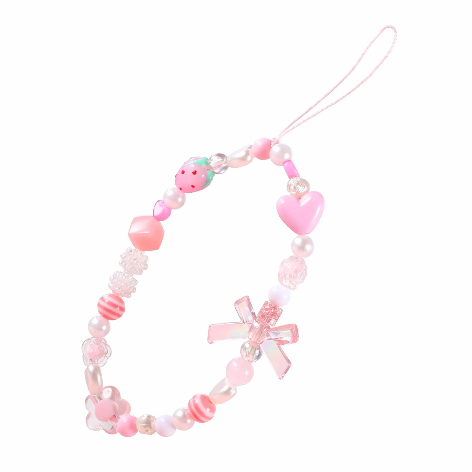 Zawieszka do telefonu komórkowego, zawieszka na telefon komórkowy, łańcuszek, perły, łańcuszek na rękę, krótki, do telefonu, Kawaii, smycz na rękę, krótki dla kobiet