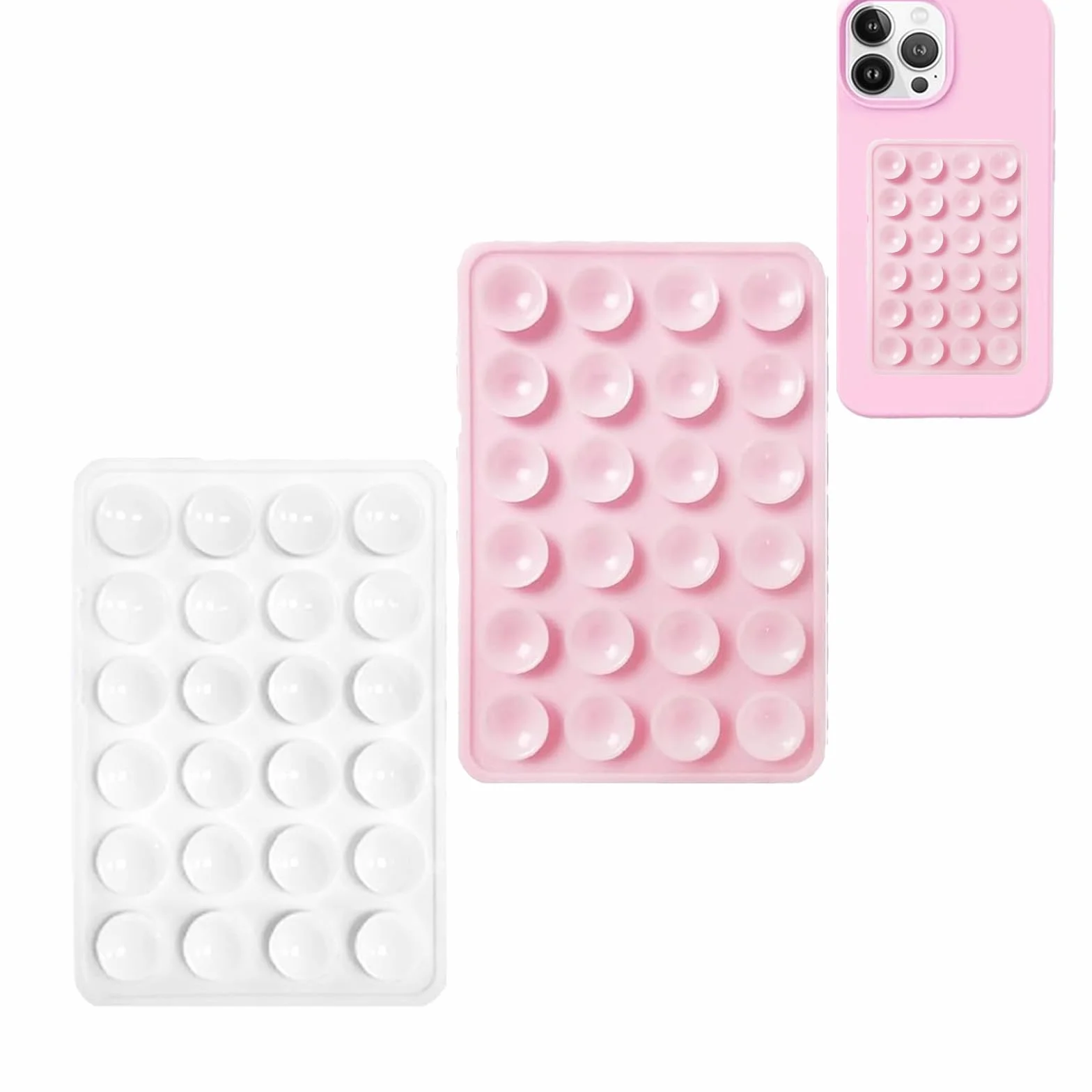 Silikonowe etui na telefon z przyssawką, samoprzylepne, 5,6 x 8,1 cm, uchwyt do selfie