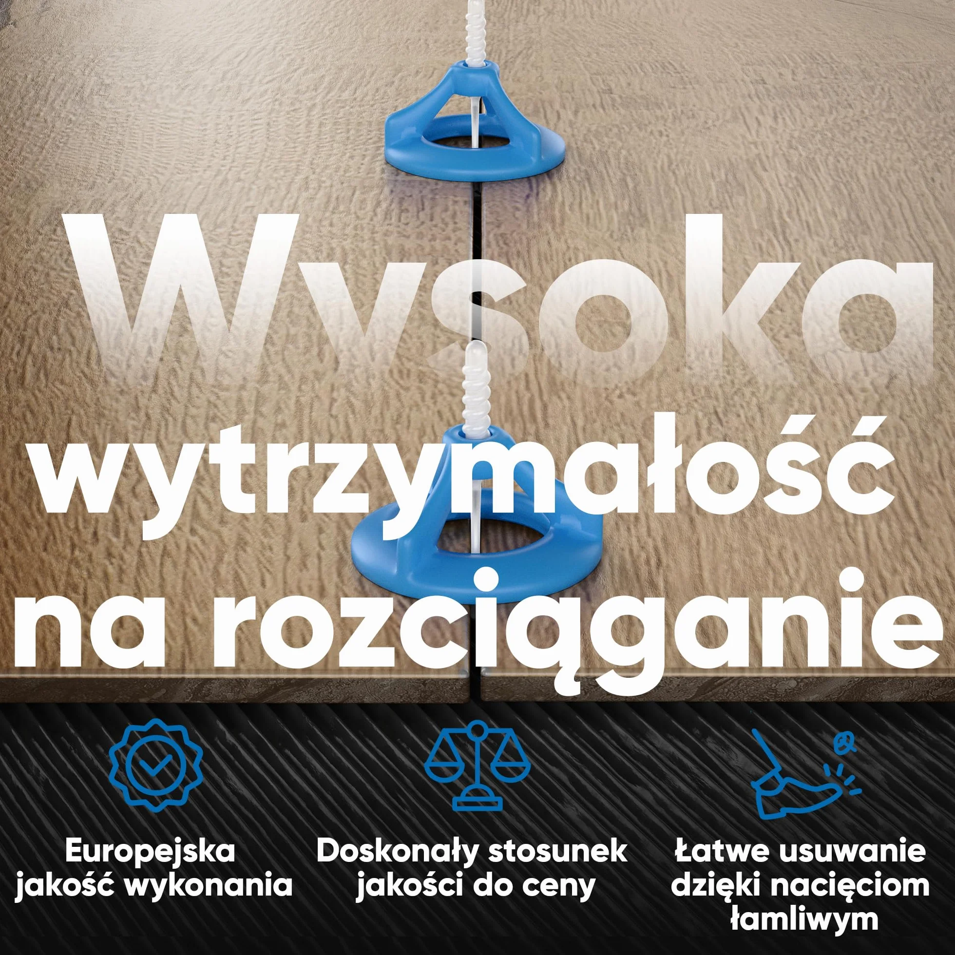 Bauhandel24 zestaw narzędzi do układania płytek 2 mm 200 gwintowanych zaczepów system poziomowania pomoc montażowa klipsy poziomujące dystanse narzędzia do płytek