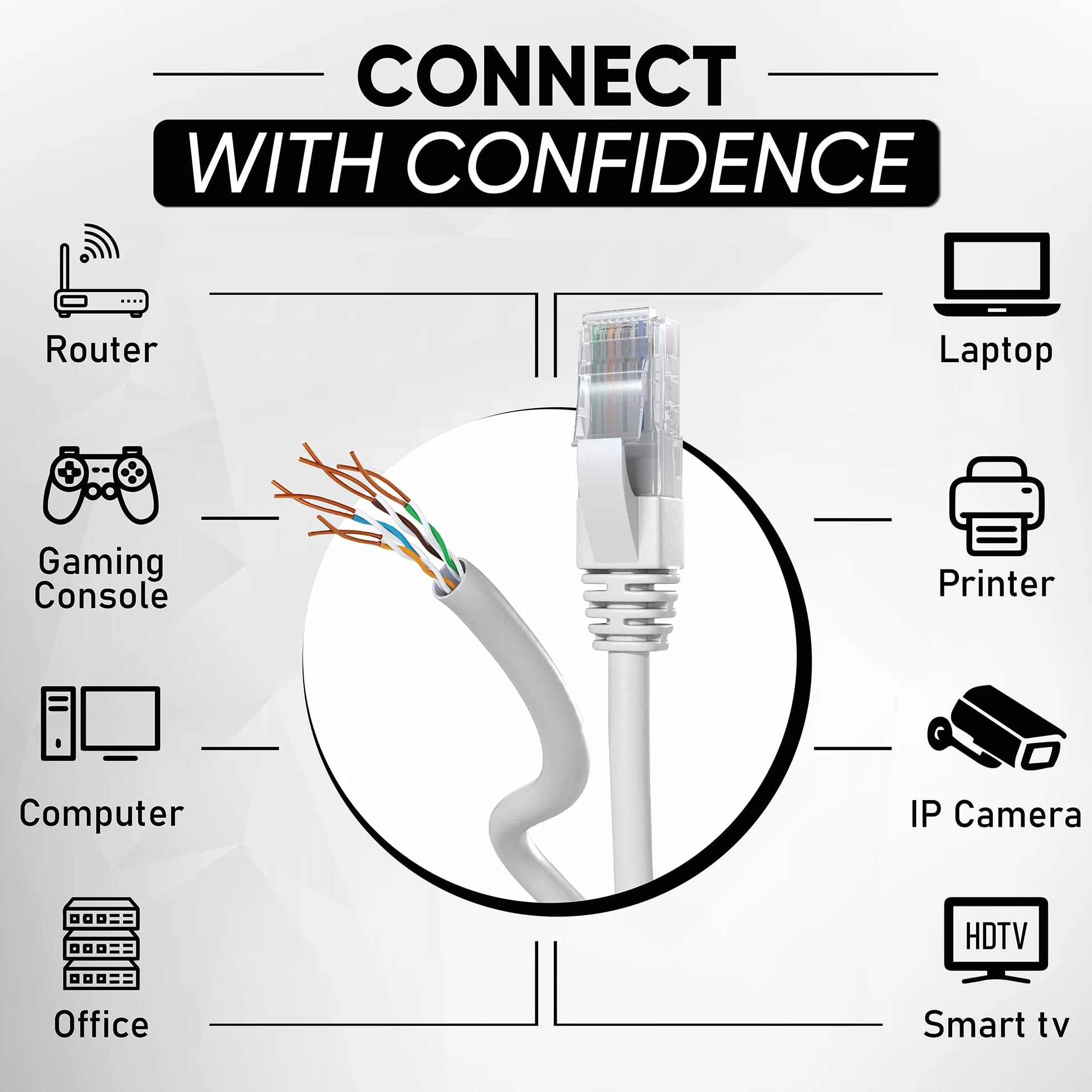 Pan. Tronic 305m Kabel sieciowy Ethernet Cewka | Kabel instalacyjny | CAT5E, AWG24, CCA, UTP, RJ45 | Gigabit LAN | Szybki Internet | PC, przełącznik, router, modem, przełącznik (305 metrów, szary)