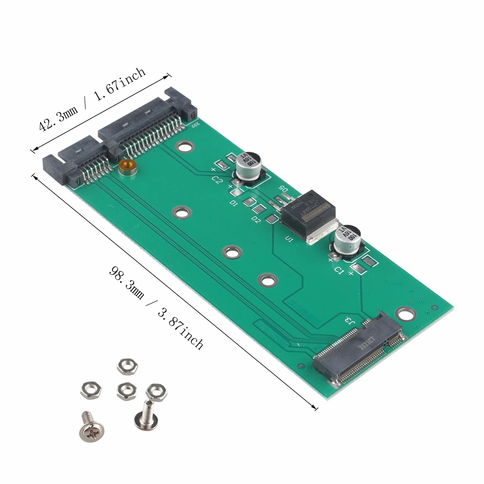 Karta adaptera M.2 NGFF na SATA III 22-pinowa konwerter dysku twardego do 2280/2260/2242/2230 6 Gb/s