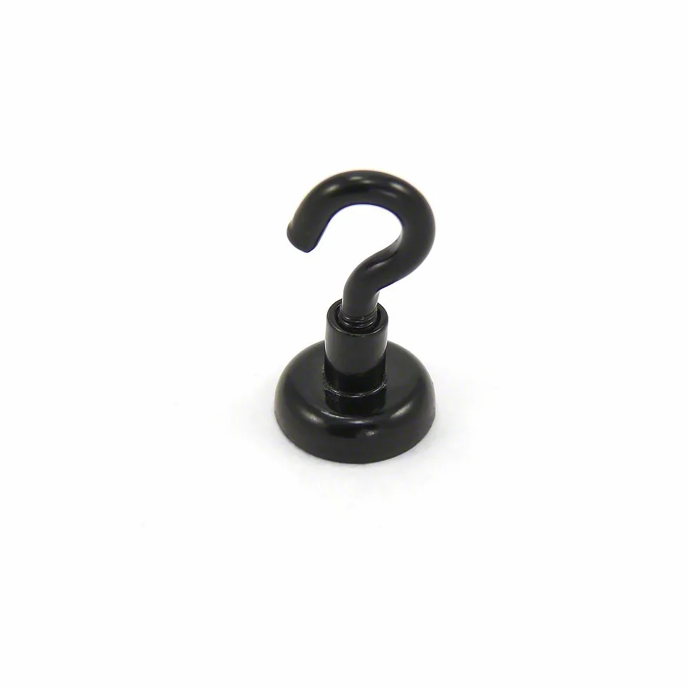 Magnes Expert® 16 mm czarny malowany magnes neodymowy z haczykiem M4 - pociągnięcie 9,7 kg (20 szt.)