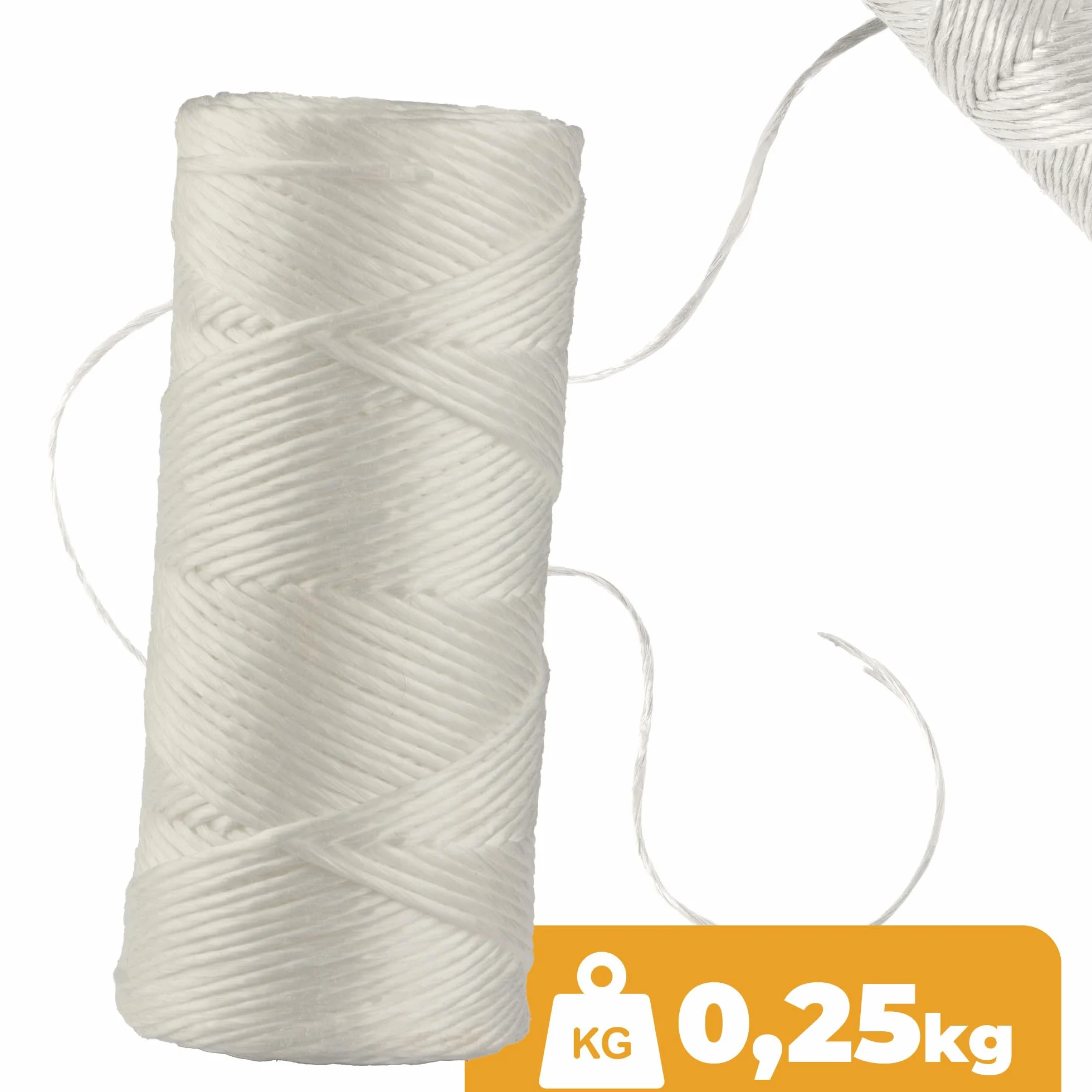 Sznurek Polipropylenowy Pakowy 0,25kg Sznur Skręcany Ogrodniczy Do Mocowania 120mb Wełny Sznurki Pleciony 2 mm Wytrzymały i Odporny Do Pakowania, Wiązania, Zabezpieczania