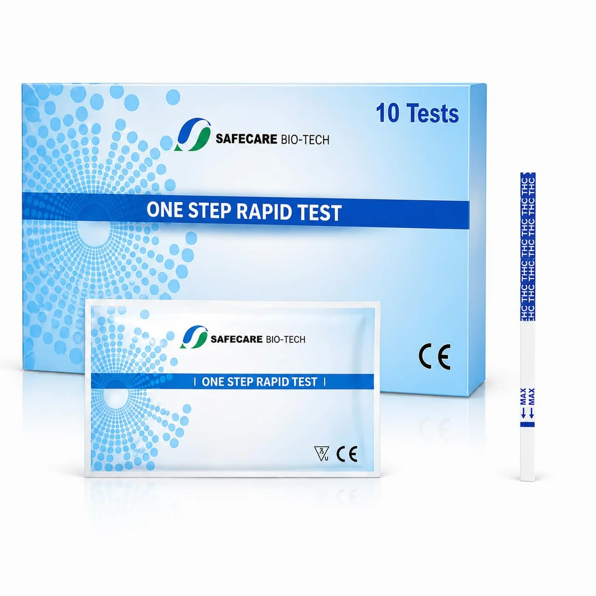 10 x Test narkotykowy THC - Zestaw pasków testowych konopi marihuany, domowy panel narkotykowy, badanie moczu na obecność narkotyków 50 ng/ml - Zestawy do testów narkotykowych - Zestaw testowy