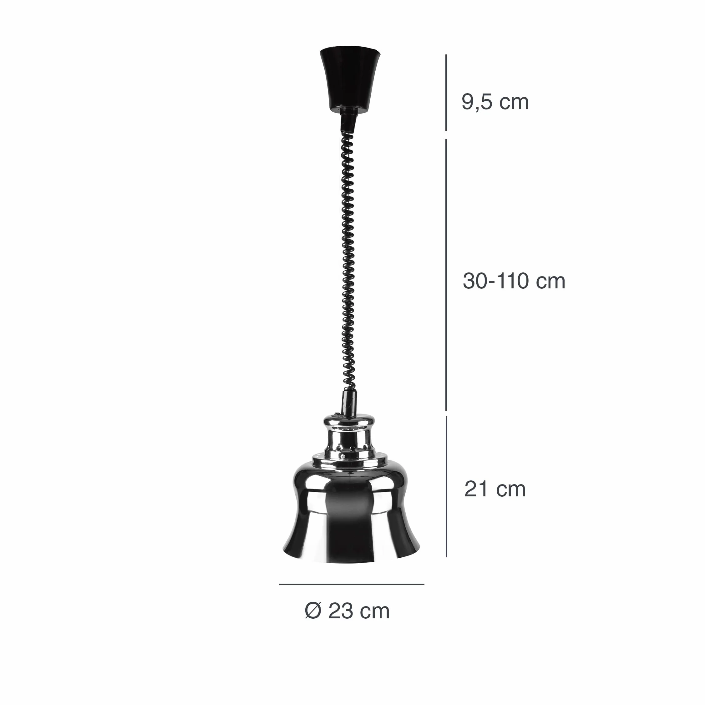 Lacor energooszczędna lampa na podczerwień i kabel wysuwany o mocy 275 W, chrom