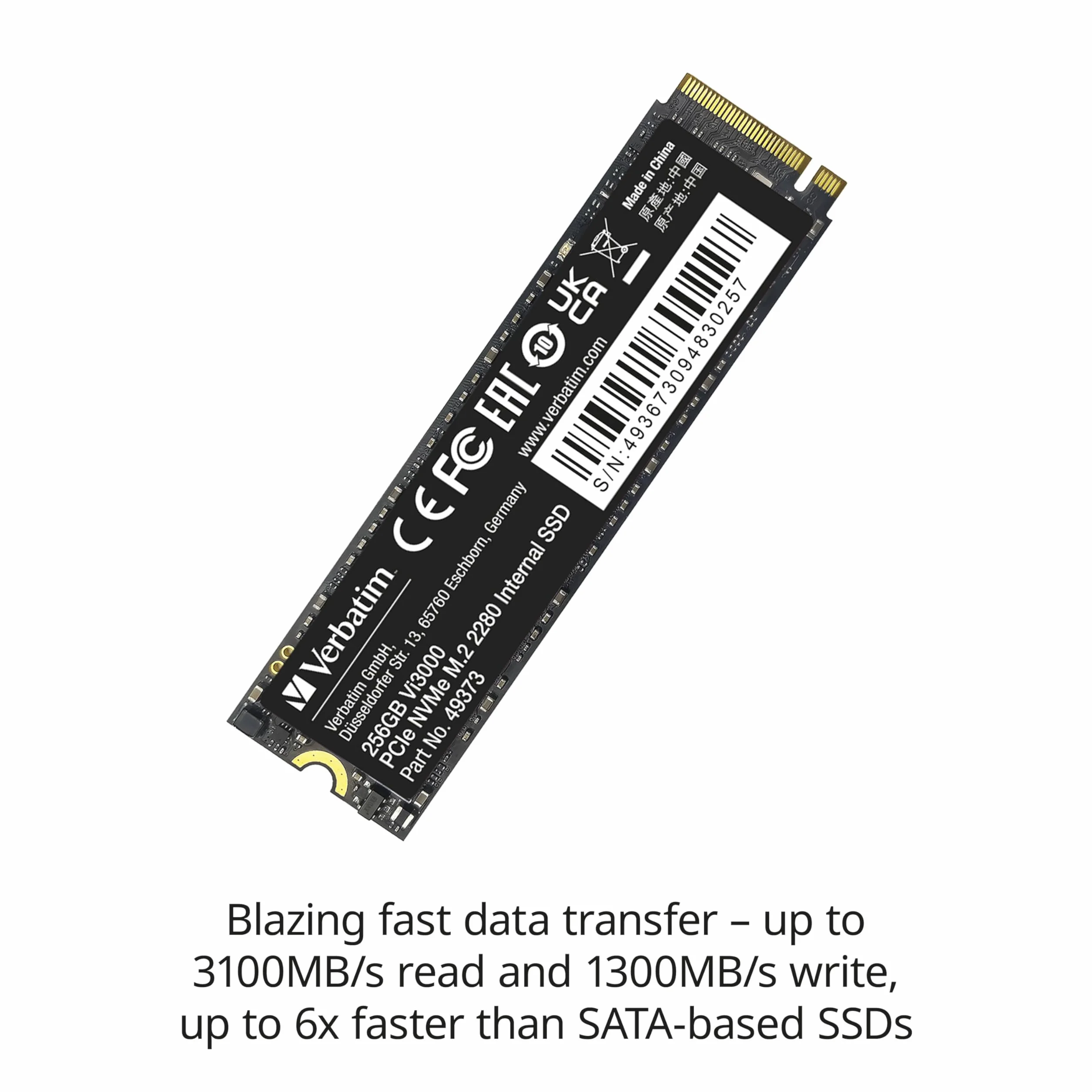 Verbatim Vi3000 NVMe M.2 wewnętrzny dysk SSD 1 TB PCIe Gen 3 czarny