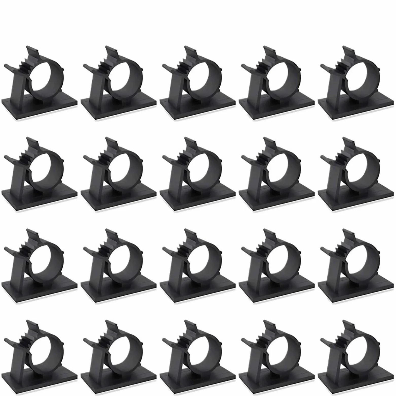 Zaciski kablowe 100 szt. Samoprzylepna opaska do kabli uchwyt z klipsem organizator domowego biura(Black)