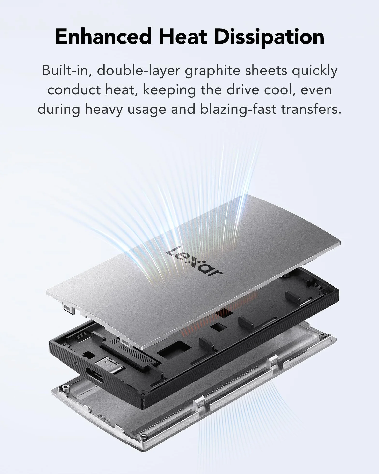 Lexar ES3 Dysk SSD Zewnętrzny 1TB, USB3.2 Gen2, Przenośny dysk SSD, do 1050 MB/s odczytu, 1000 MB/s zapisu, zewnętrzny dysk SSD Kompatybilny z serią iPhone16/Mac/PS5/Laptop/PC