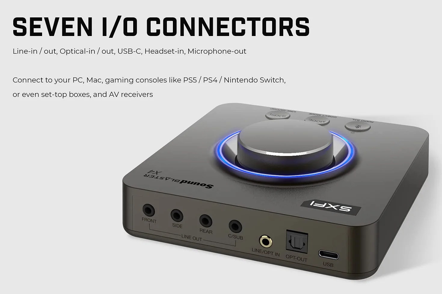 Creative Sound Blaster X4 zewnętrzna karta dźwiękowa USB DAC i Amp Hi-Res 24bit/192 kHz Super X-Fi 7.1