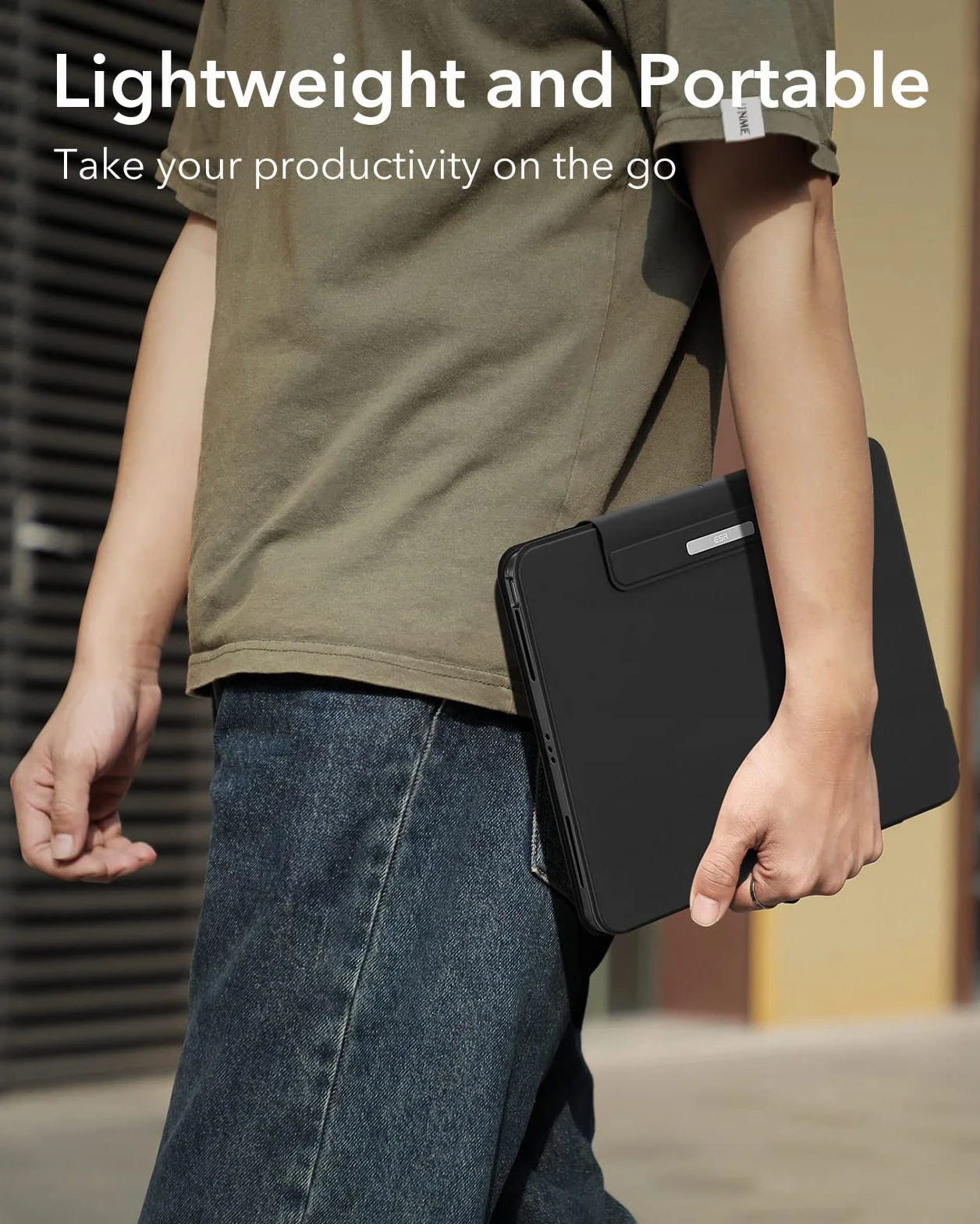 ESR Ascend etui na klawiaturę Lite, iPad klawiatura etui kompatybilne z iPad Pro 11/Air 5/4, magnetyczne zdejmowane etui, regulowany tryb pionowy/poziomy, łatwe do przenoszenia, sprężyste przyciski