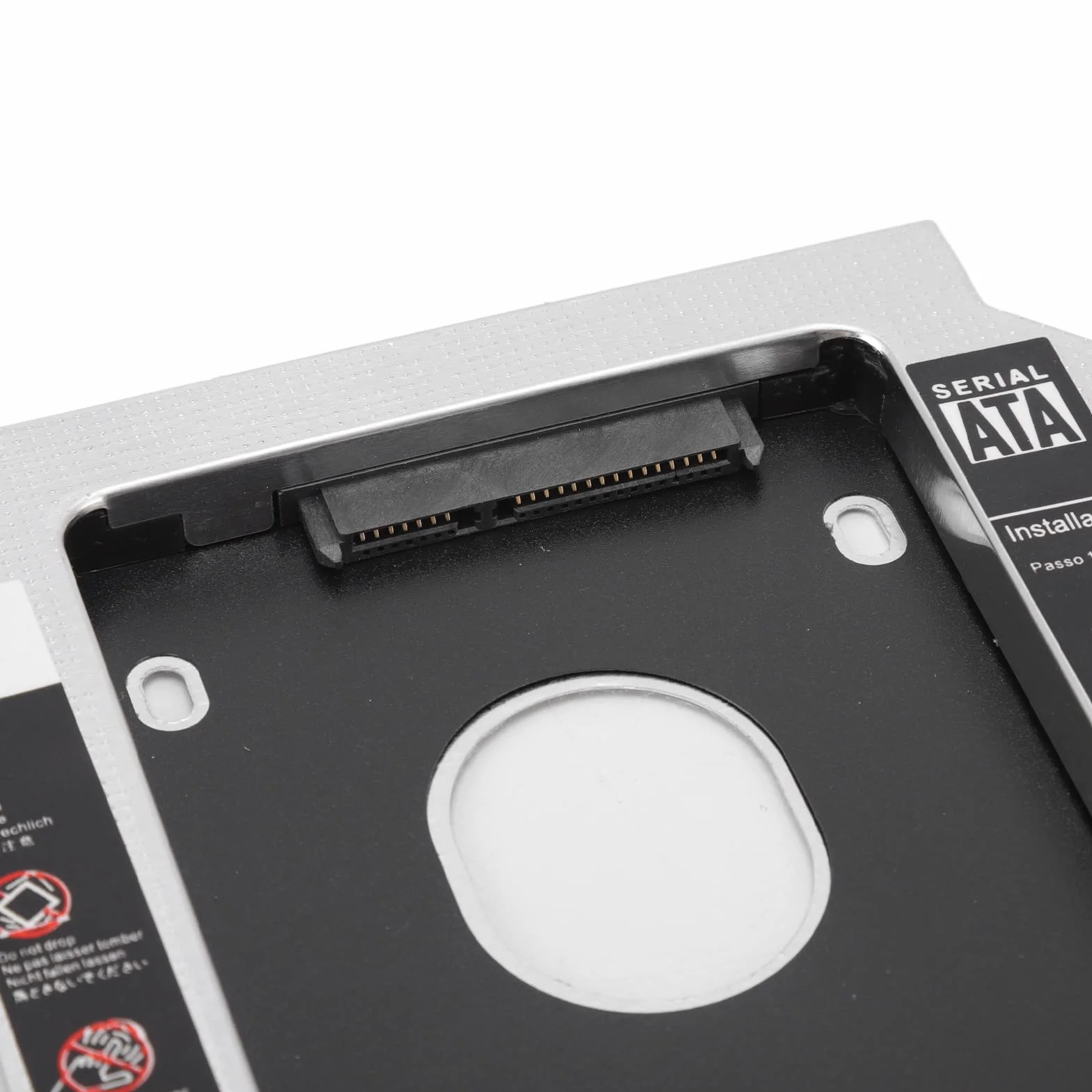 SATA do SATA 2nd SSD HDD Dysk Twardy Caddy, Uniwersalny 9.5mm 2.5in SSD HDD Dysk Twardy Caddy Konwerter Dysku SSD ze Stopu Aluminium, do Gniazda Napędu CD DVD ROM