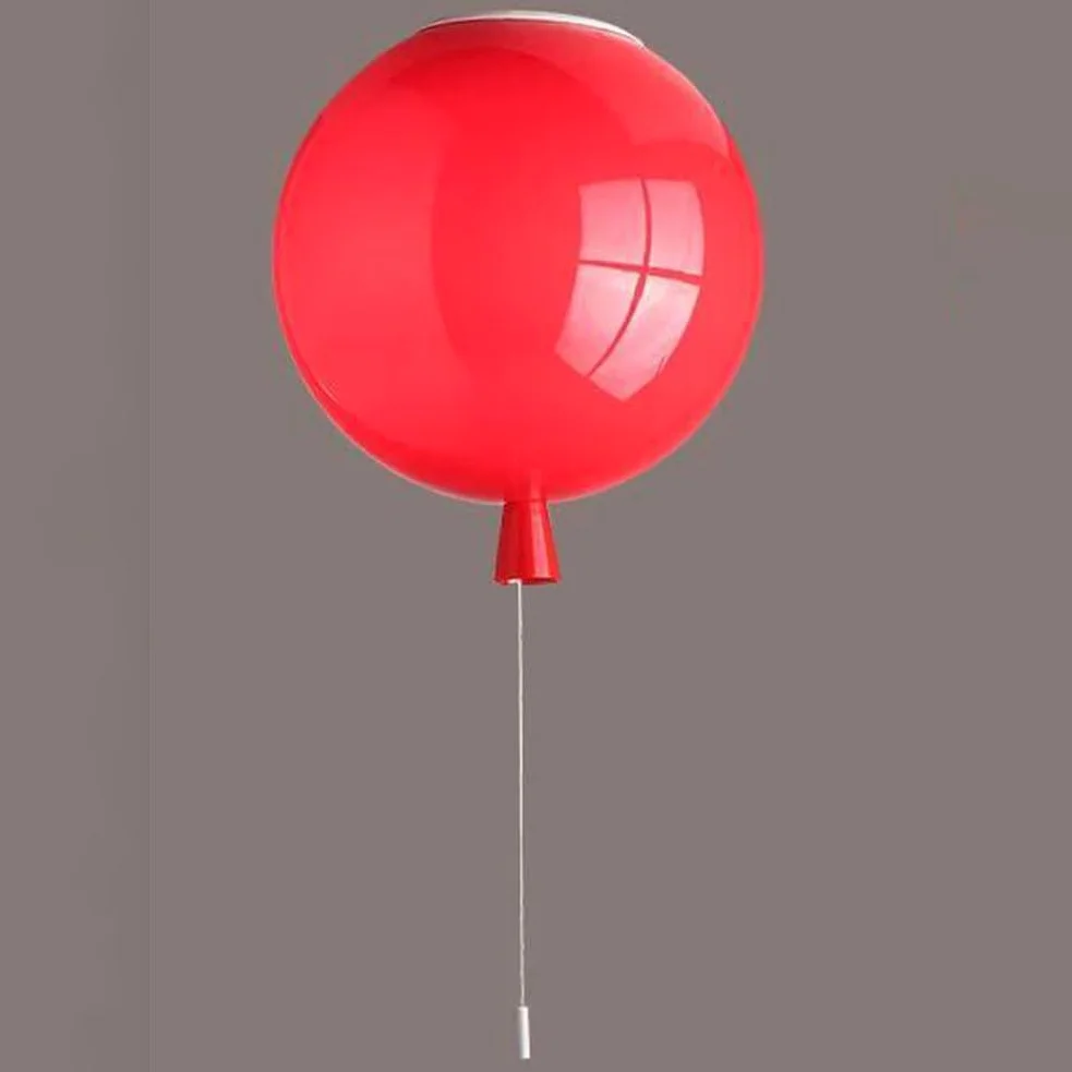 Kolorowa Balonowa Lampa Sufitowa Lampa do Pokoju Dziecięcego z Przełączaną Dekoracyjną Lampą Sufitową Nowoczesna Kreatywna Lampa Balonowa Kreskówka Chłopcy Dziewczynki Żyrandol,Red,25CM