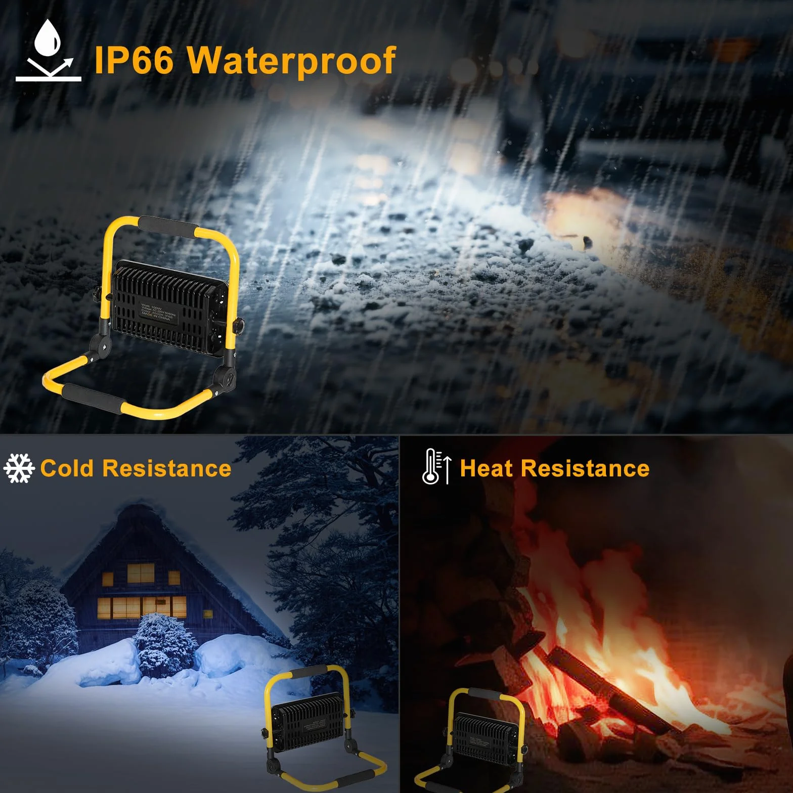 Eleganted Reflektor Budowlany LED 200 W Ze Statywem, 6500 K, Lampa Robocza LED, Przewód 4 M, Z Wtyczką, IP66, Wodoszczelny, Do Warsztatu, Garażu, Inspekcji Samochodu