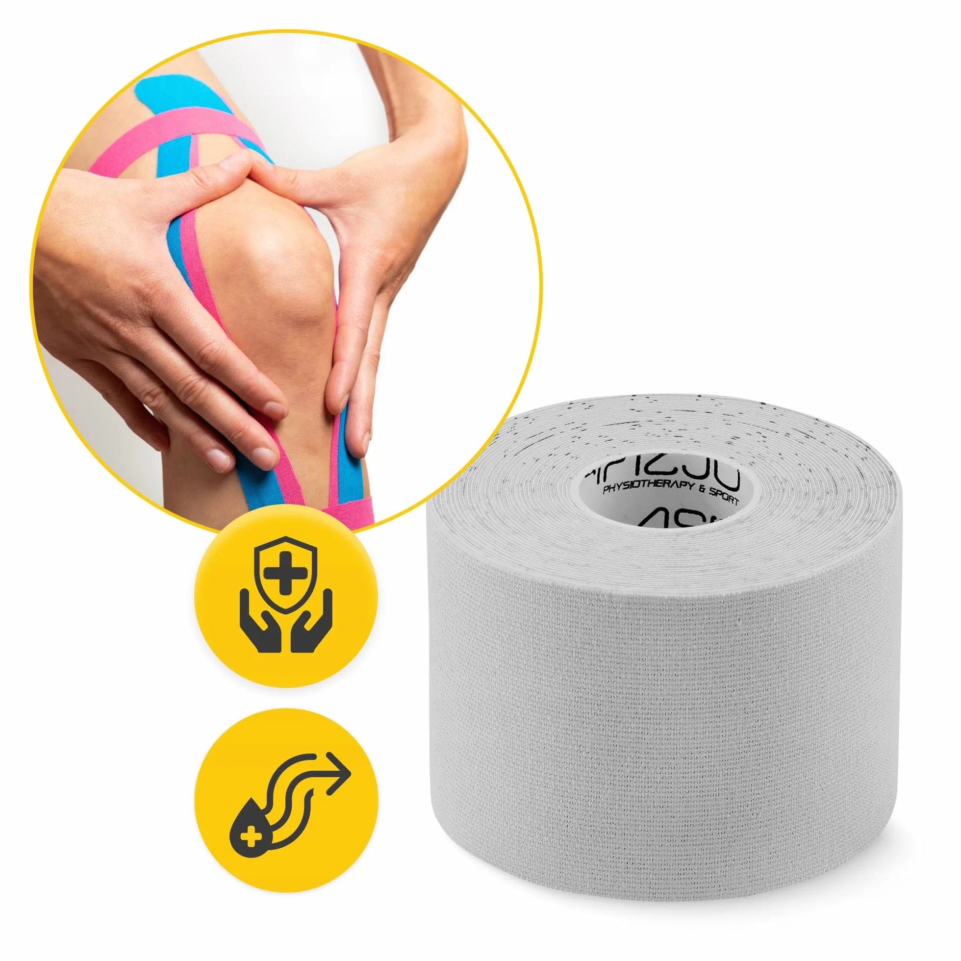 TAŚMA KINESIO TEJPY KINEZJOLOGICZNE PLASTRY WODOODPORNE HIPOALERGICZNE TAPE