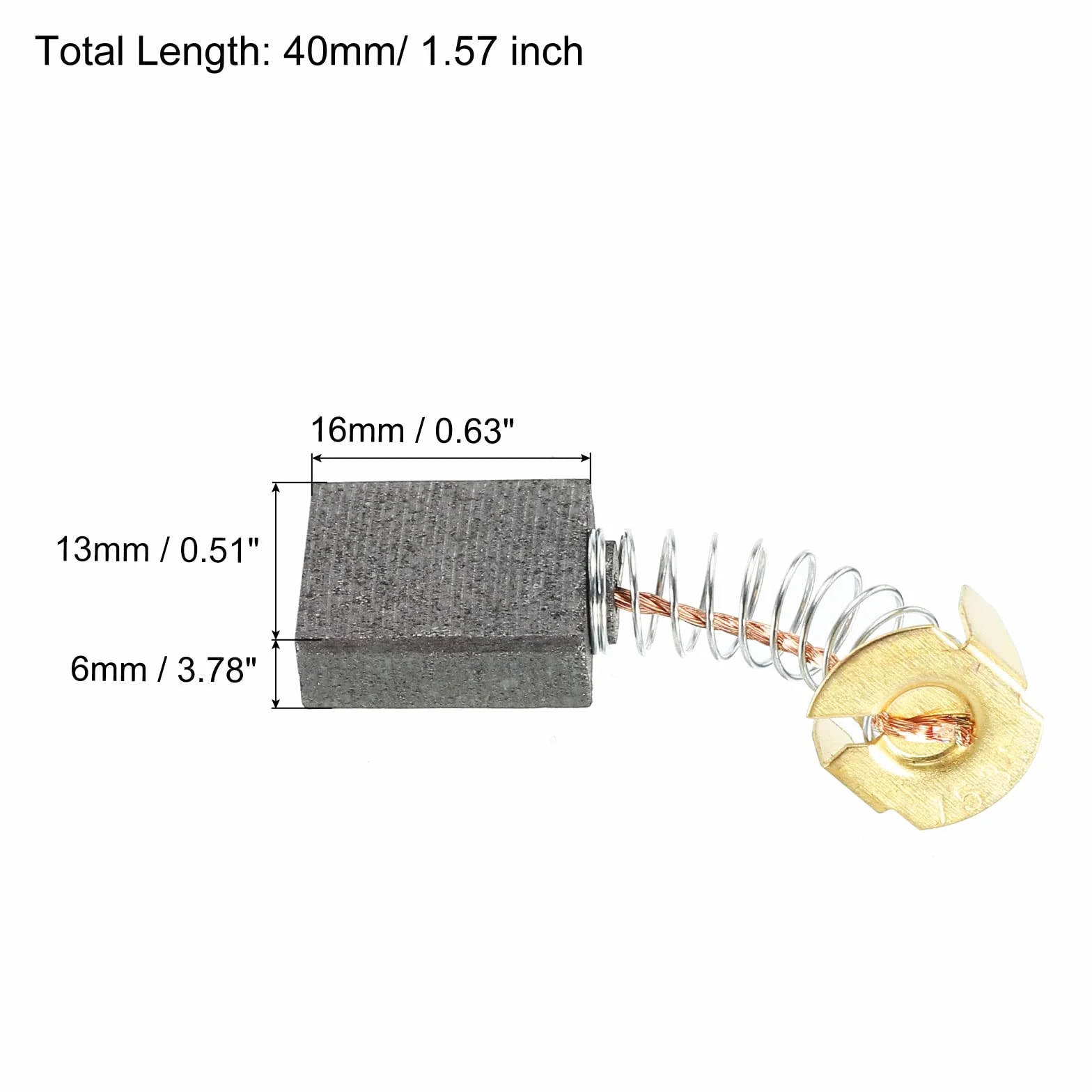 PATIKIL Szczotki węglowe 16 x 13 x 6 mm do silników elektrycznych elektronarzędzia szlifierka kątowa piła stołowa naprawa części zamiennych, 10 sztuk