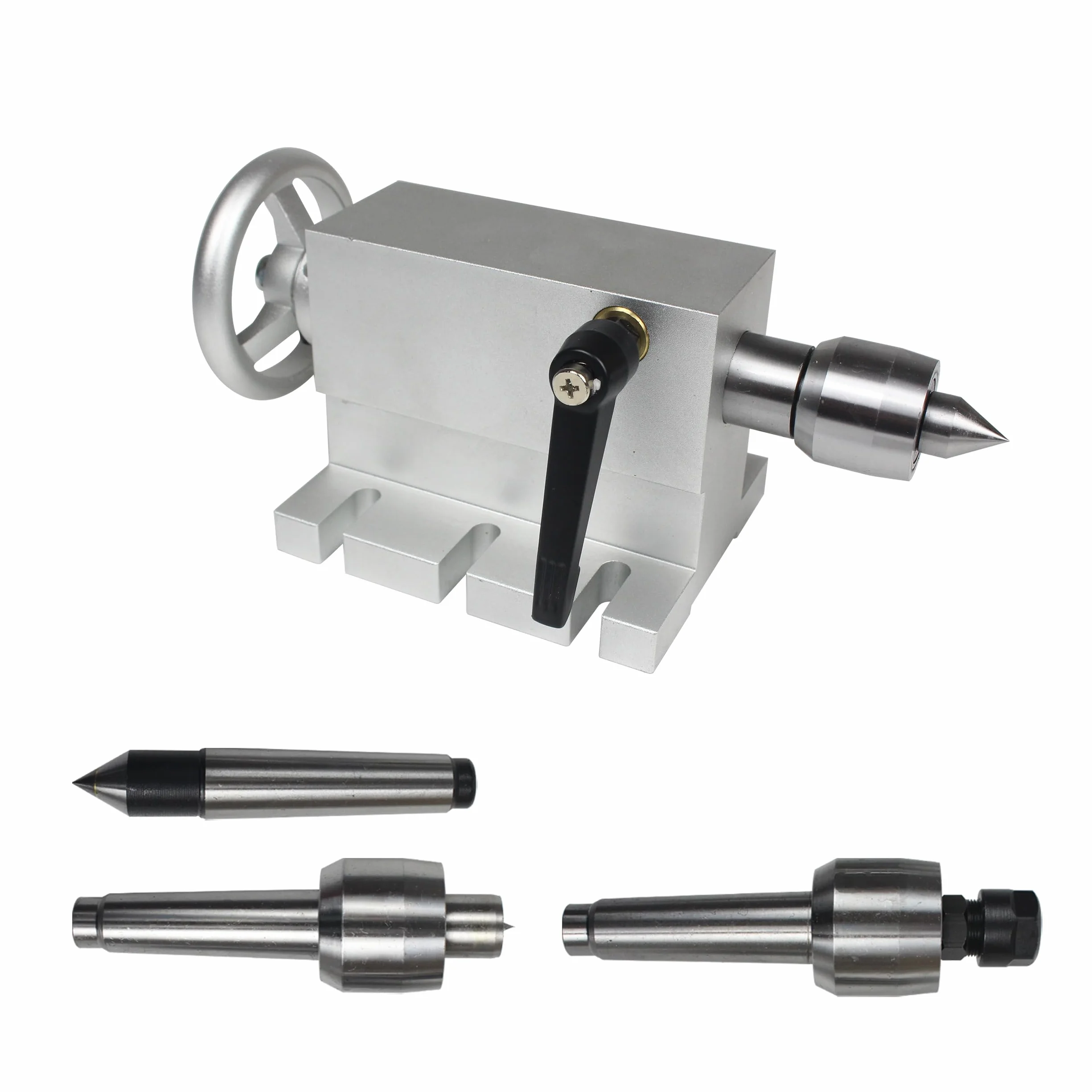 65mm MT2 Tokarka Cent Konik Morse'a Gwintownik 2 Cent Ruchomy z 4 wymiennymi głowicami Do Frezarki CNC 4H Osi, 4 Osi Mohsa MT2 CNC Konik Teleskopowy Skok 50MM