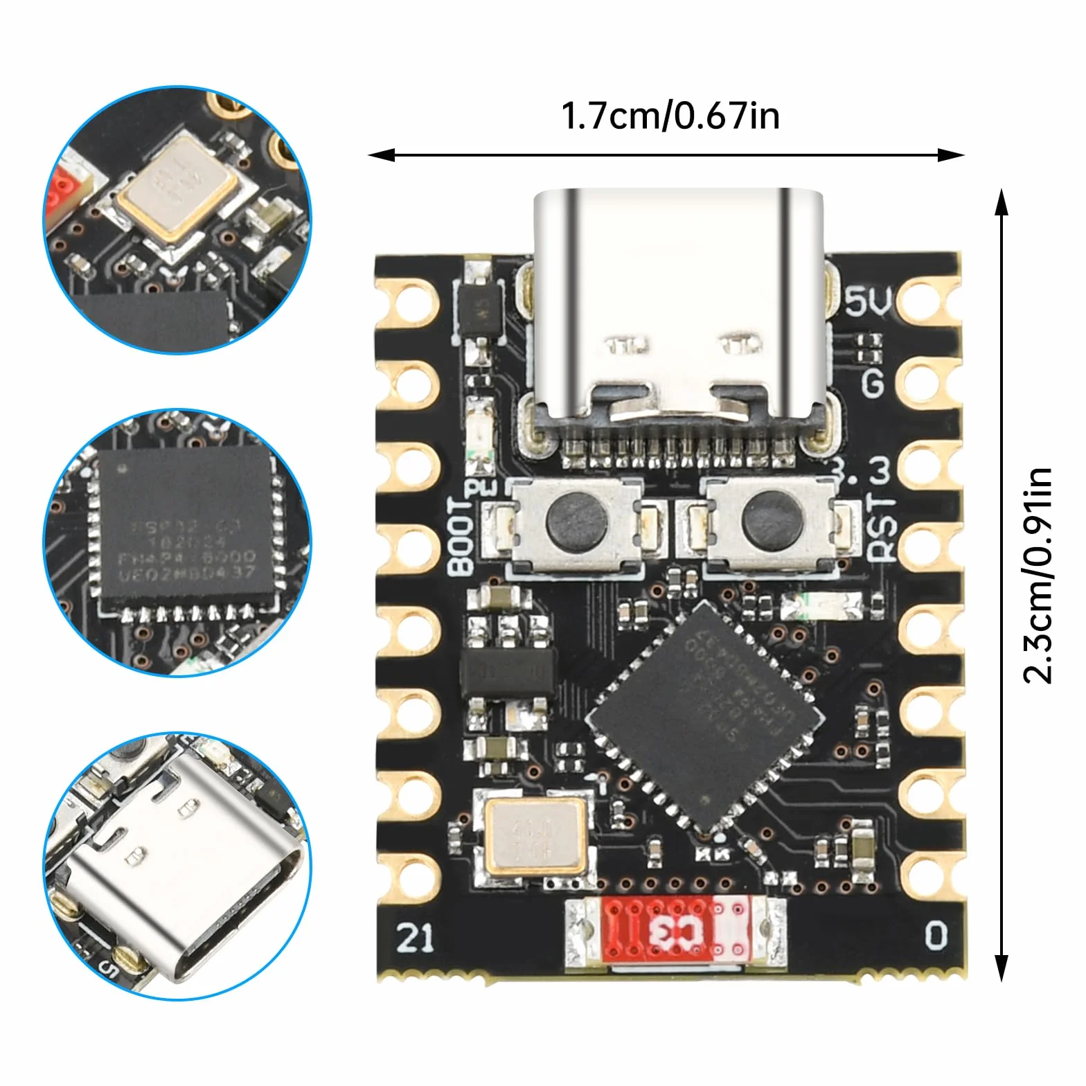 diymore 1 zestaw ESP32-C3 Super Mini tablica rozwojowa + ESP32-C3 Mini płytka rozszerzeń, Wi-Fi i Bluetooth nielutowana płytka pinowa